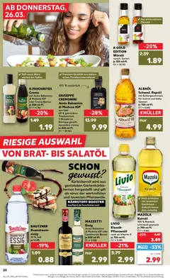 BAUTZNER Branntwein-essig, 10 %, hell je 1-I-FI. ab 26.03.2026 gültig | Seite: 24 | Produkte: Kürbiskernöl, Balsamico, Essig, Olivenol