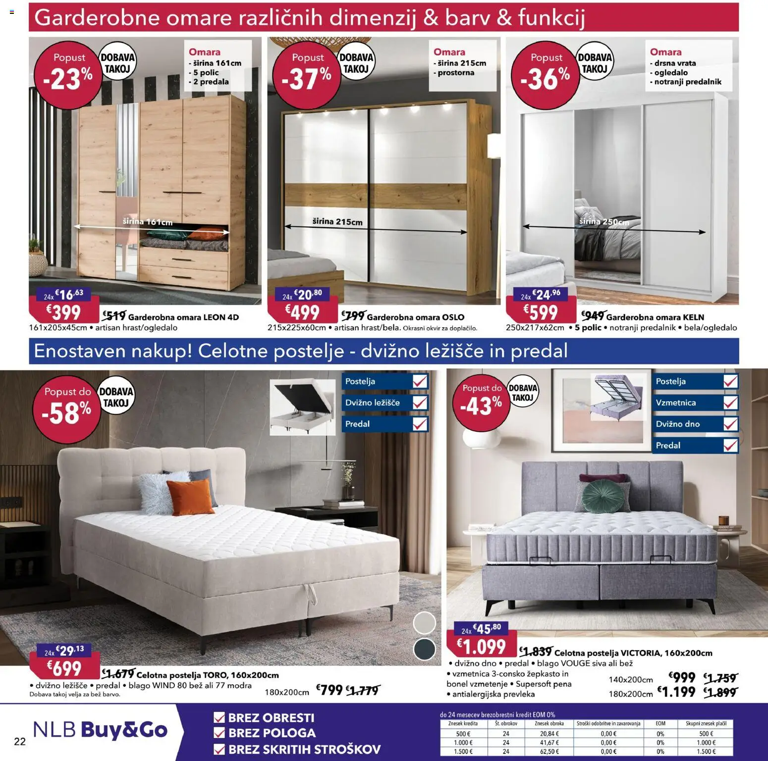 Novi Harvey Norman katalog ponudbe – veljaven od 14.01.2026 | Stran: 22 | Izdelki: Okvir, Postelja, Prevleka, Ogledalo