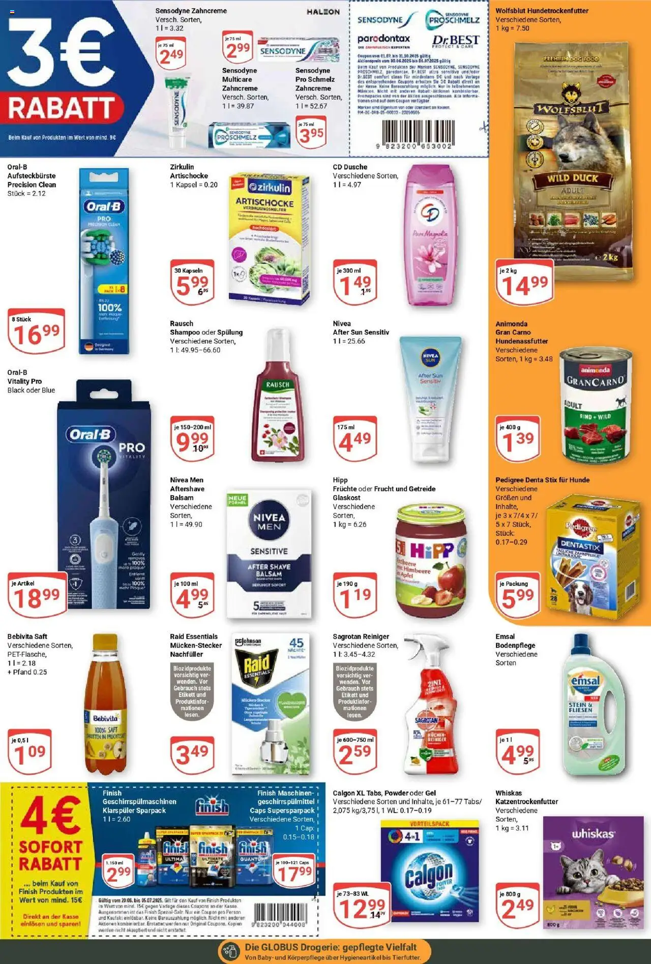 Globus prospekt Idar-Oberstein	 - gültig ab dem 29.06.2025 | Seite: 12 | Produkte: Klarspüler, Shower Gel, After Sun, Pedigree