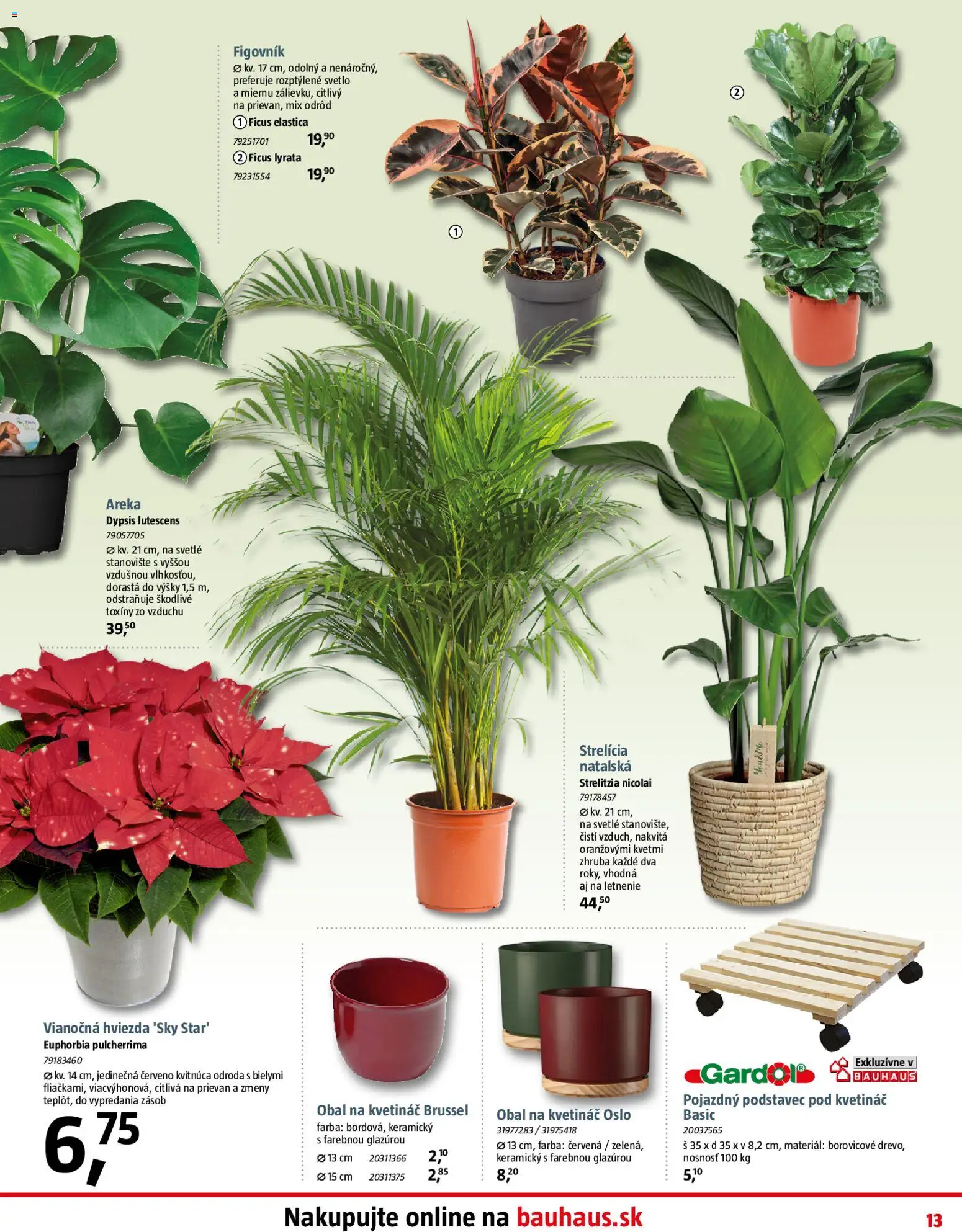 Nové Bauhaus akcie – leták je platný od 08.12.2025 | Strana: 13 | Produkty: Svetlo, Kvetináč
