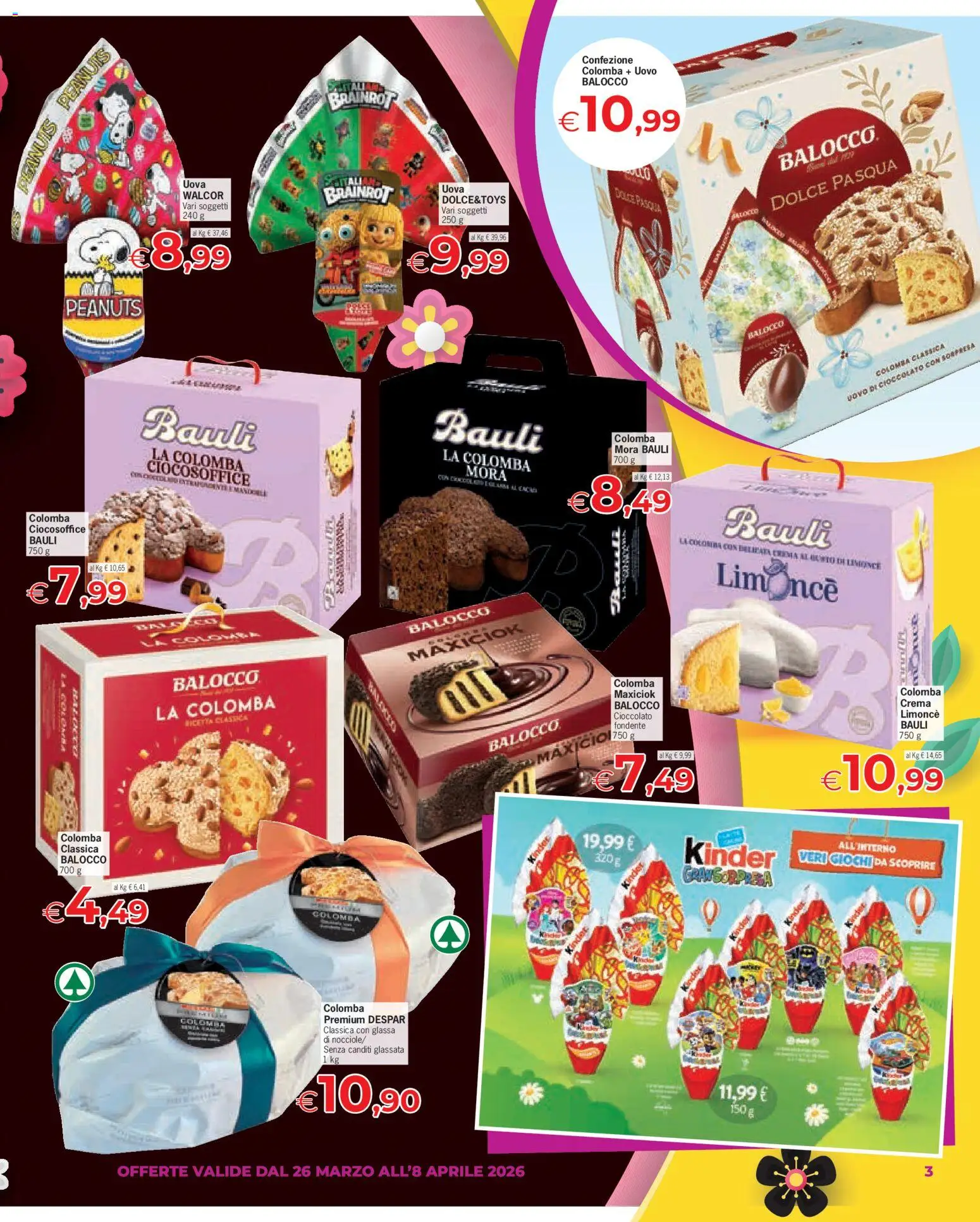 Volantino Eurospar del 26.03.2026 | Pagina: 3 | Prodotti: Crema, Uova, Cioccolato, Glassa