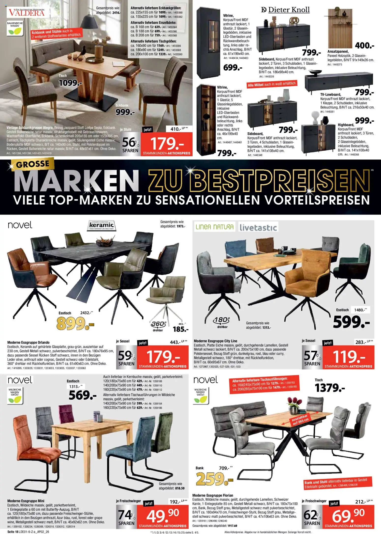 Zurbrüggen Große Marken-Sensation – gültig ab 17.01.2026 | Seite: 18 | Produkte: Esstisch, Sessel, Tisch, Stuhl