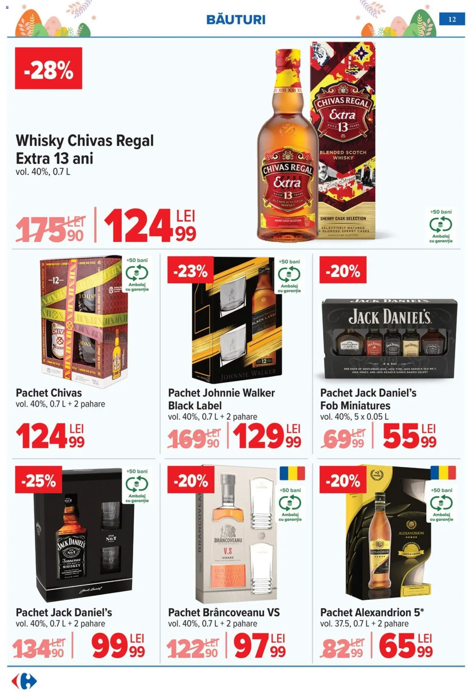 Noul catalog Carrefour – valabil de la 25.03.2026 | Pagină: 12 | Produse: Pahare, Whiskey