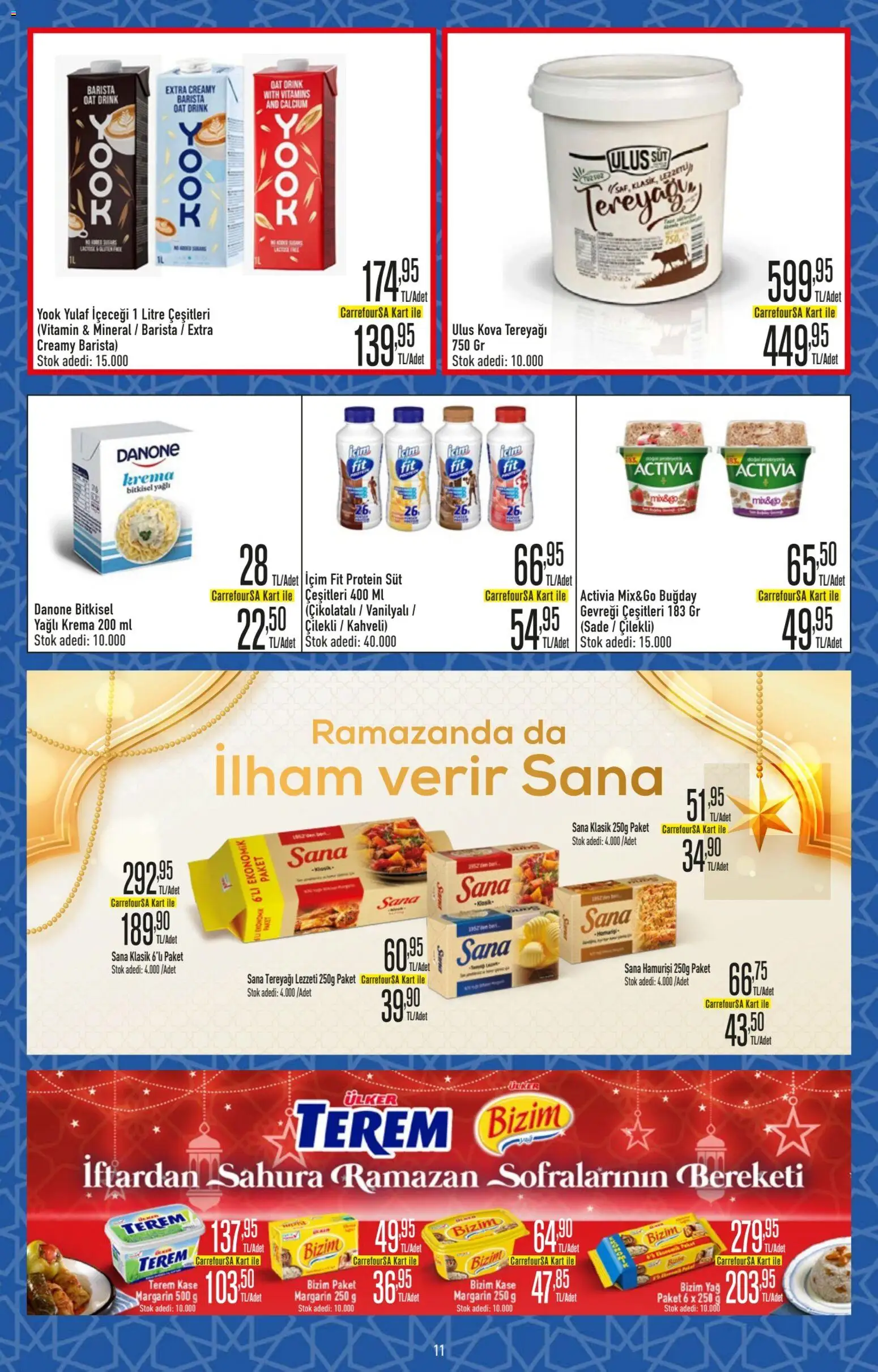 CarrefourSA Katalog - 26.02.2026 tarihinden itibaren geçerlidir | Sayfa: 11 | Ürünler: Tereyağı, Yağ, Krema, Yulaf