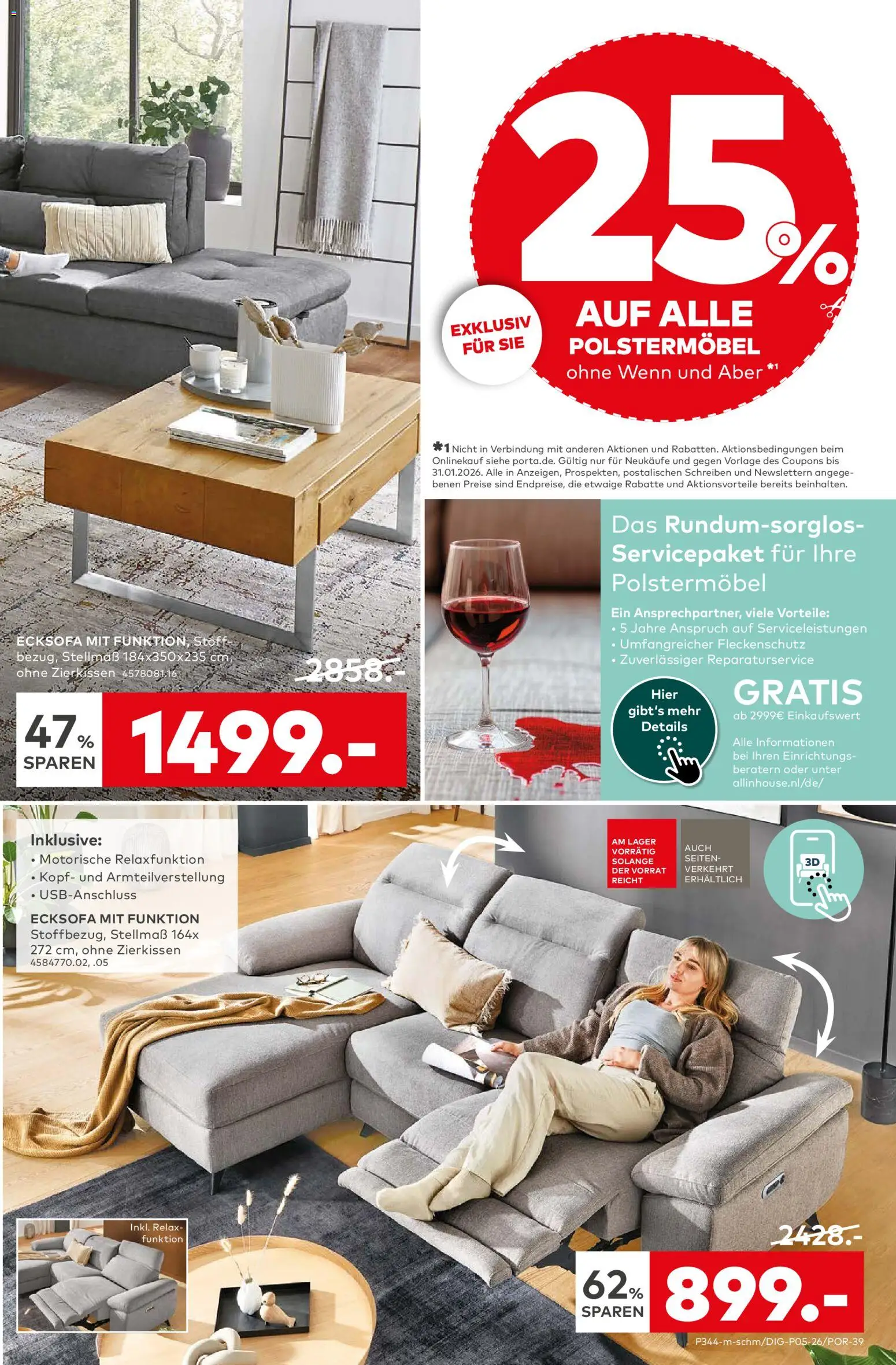 Porta! Prospekt 	 – gültig ab 25.01.2026 | Seite: 5 | Produkte: Ecksofa