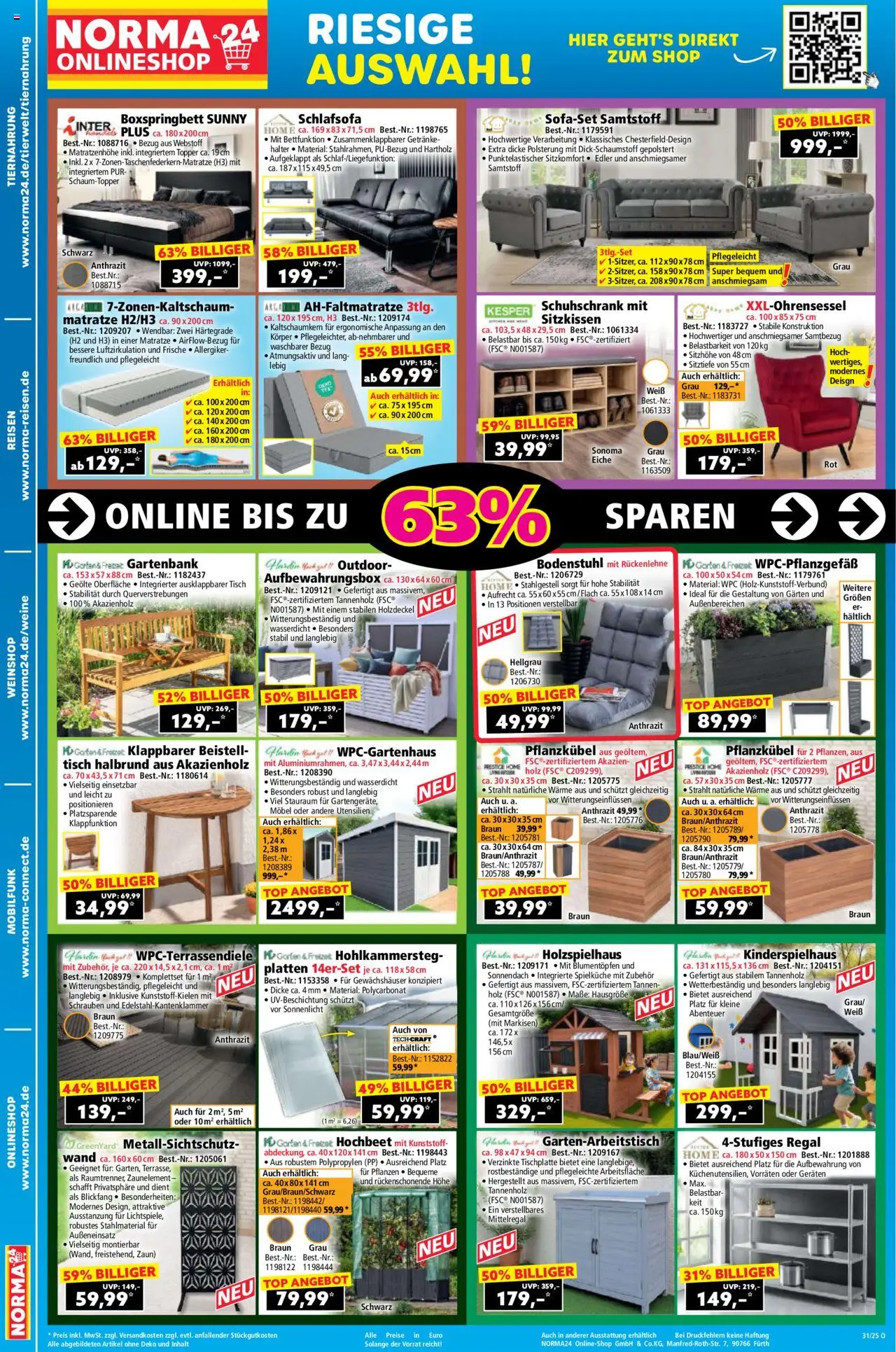 Norma Prospekt 	 - gültig ab dem 28.07.2025 | Seite: 18 | Produkte: Hochbeet, Boxspringbett, Regal, Tisch