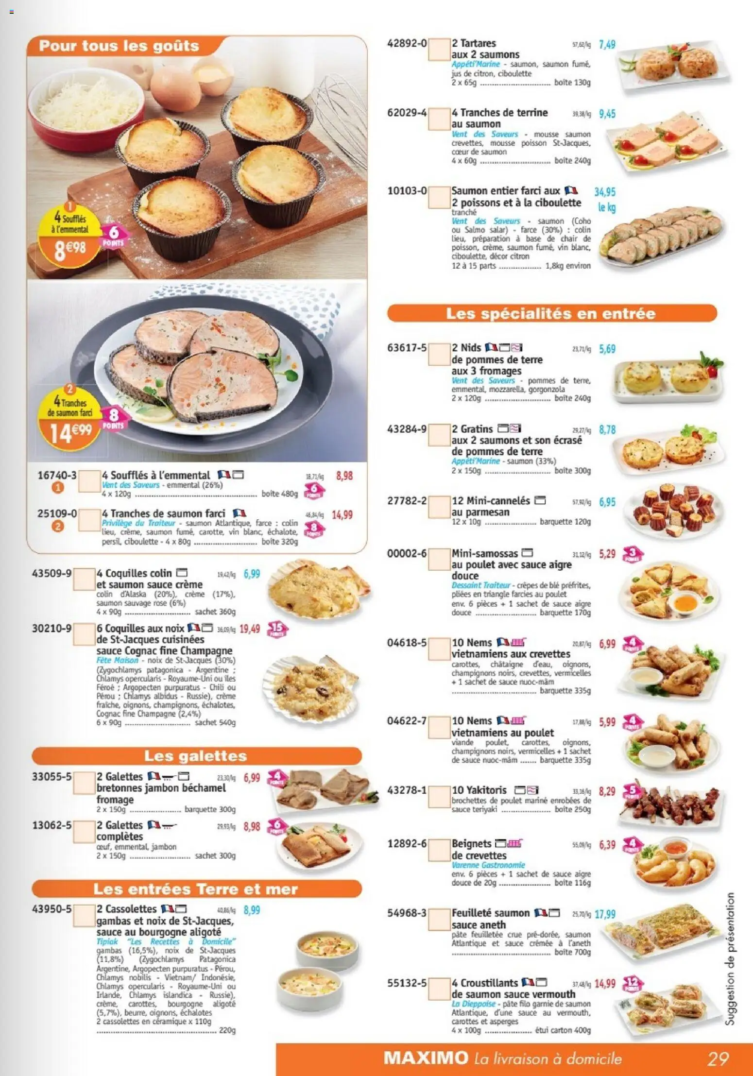 {H1} | Page: 29 | Produits: Carottes, Saumon entier, Noix, Crème