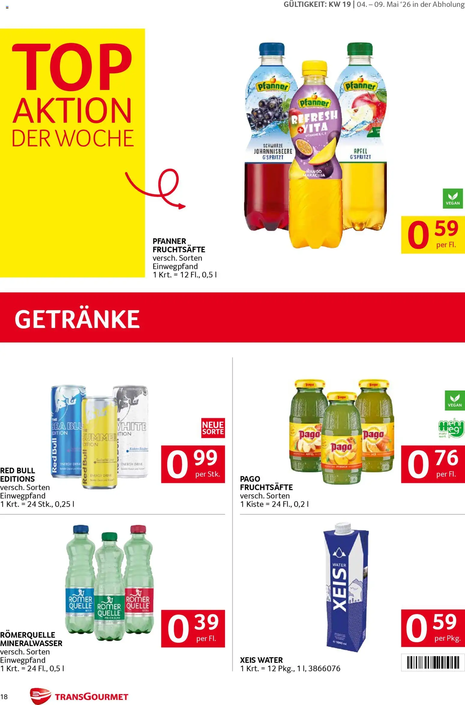 Transgourmet Flugblatt gültig ab 04.05.2026 | Seite: 18 | Produkte: Mango, Äpfel