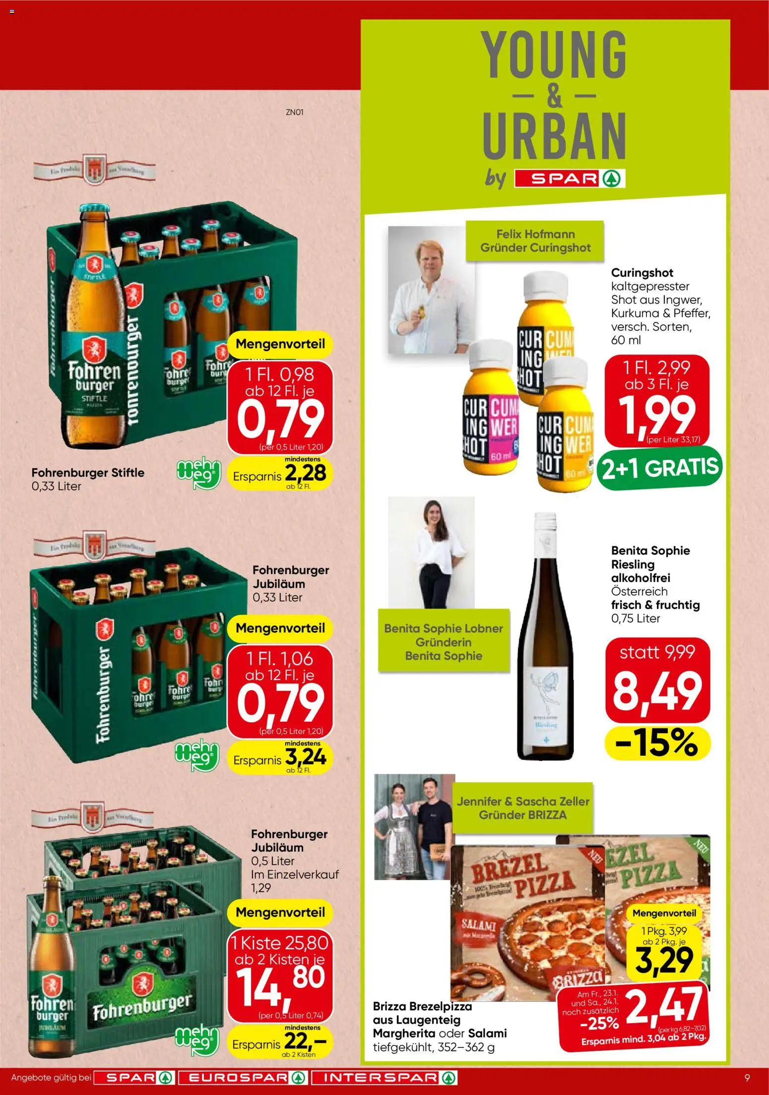 Spar Flugblatt - Vorarlberg gültig ab 22.01.2026 | Seite: 9 | Produkte: Salami, Pizza