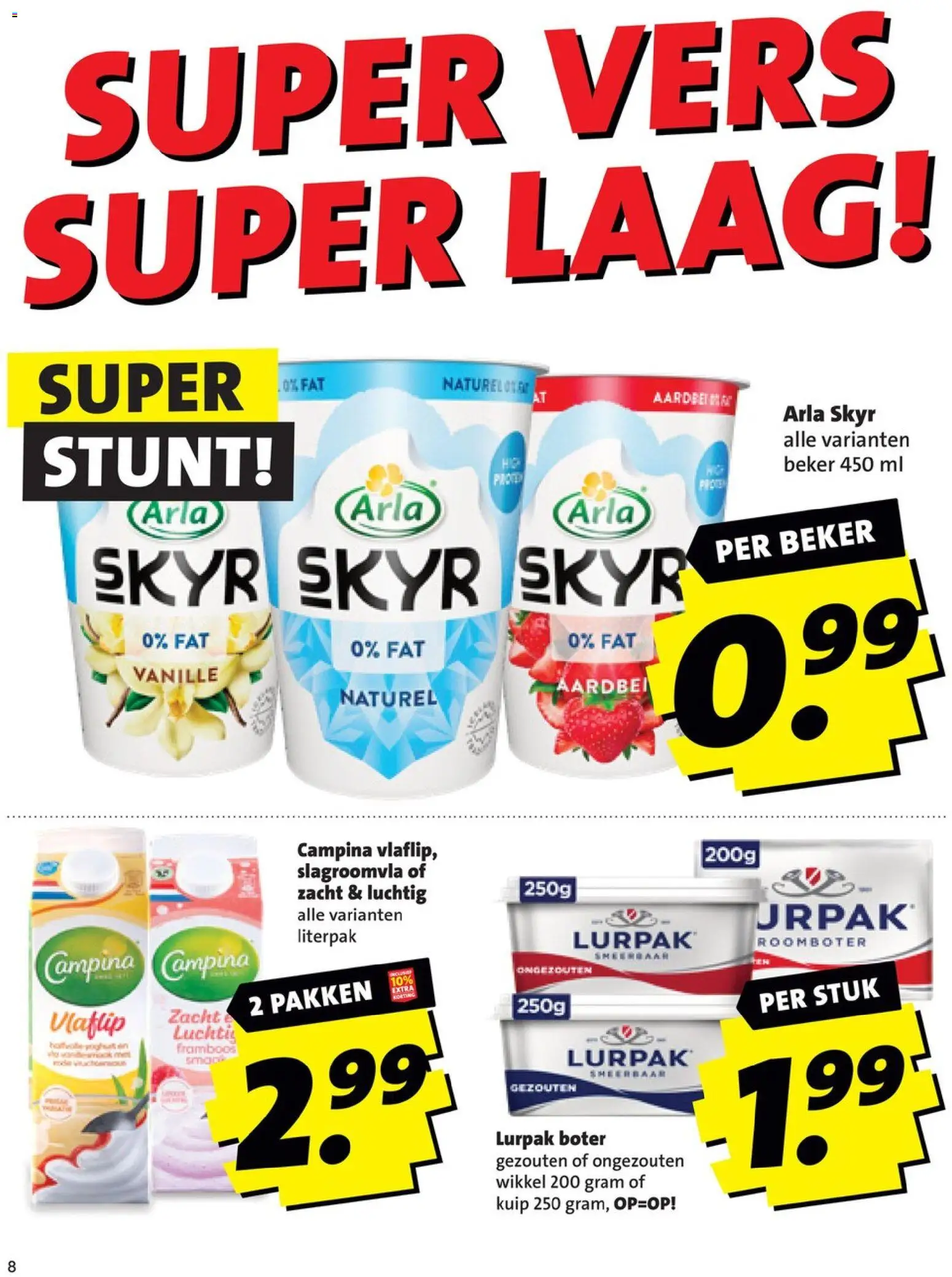 {H1} | Pagina: 8 | Producten: Boter, Roomboter, Pavilon, Aardbei