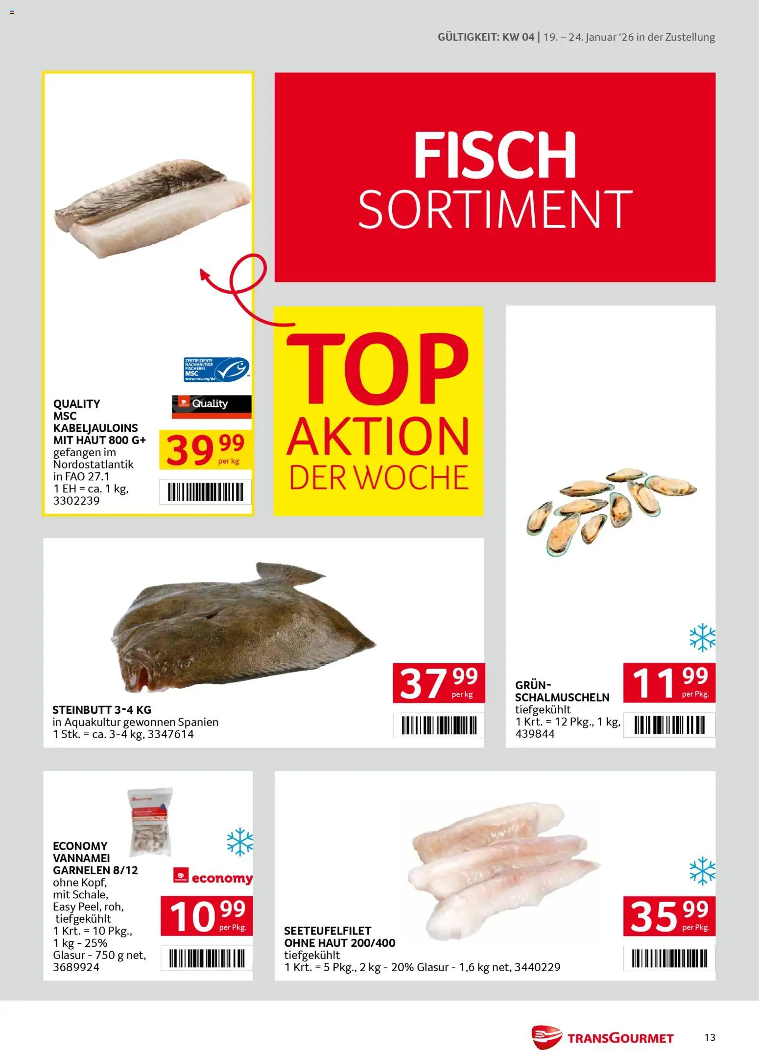 Transgourmet Zustellaktion gültig ab 19.01.2026 | Seite: 13 | Produkte: Fisch