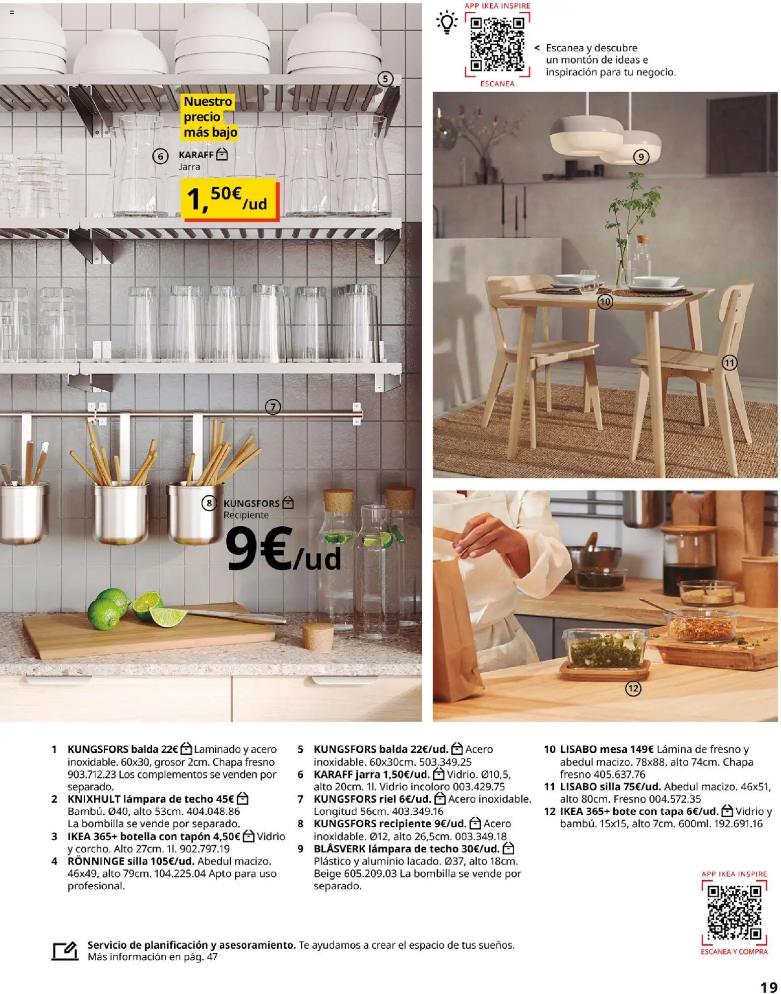 Catálogo IKEA para tu negocio │ válido desde el 02.12.2025 | Página: 19 | Productos: Lámpara de techo, Bombilla, Mesa, Lámpara