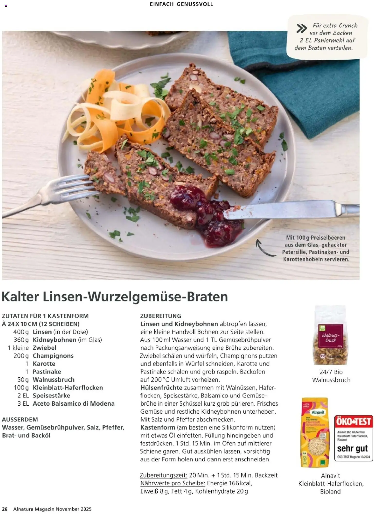Alnatura Prospekt – gültig ab 01.11.2025 | Seite: 26 | Produkte: Wasser, Pfeffer, Backofen, Karotte
