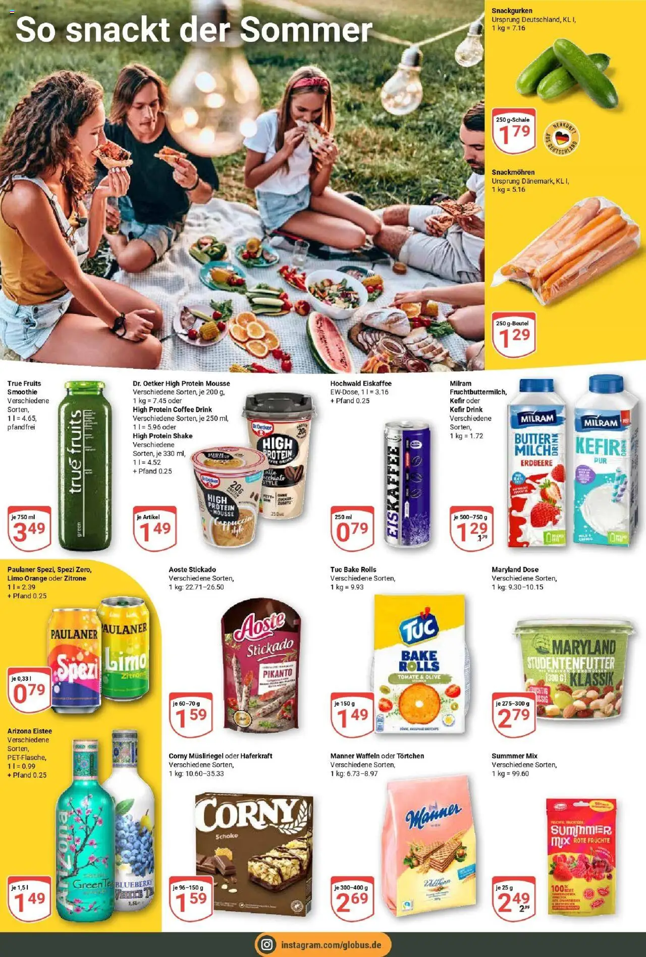 Globus prospekt Idar-Oberstein	 - gültig ab dem 03.08.2025 | Seite: 18 | Produkte: Butter, Waffeln, Milram, Paulaner