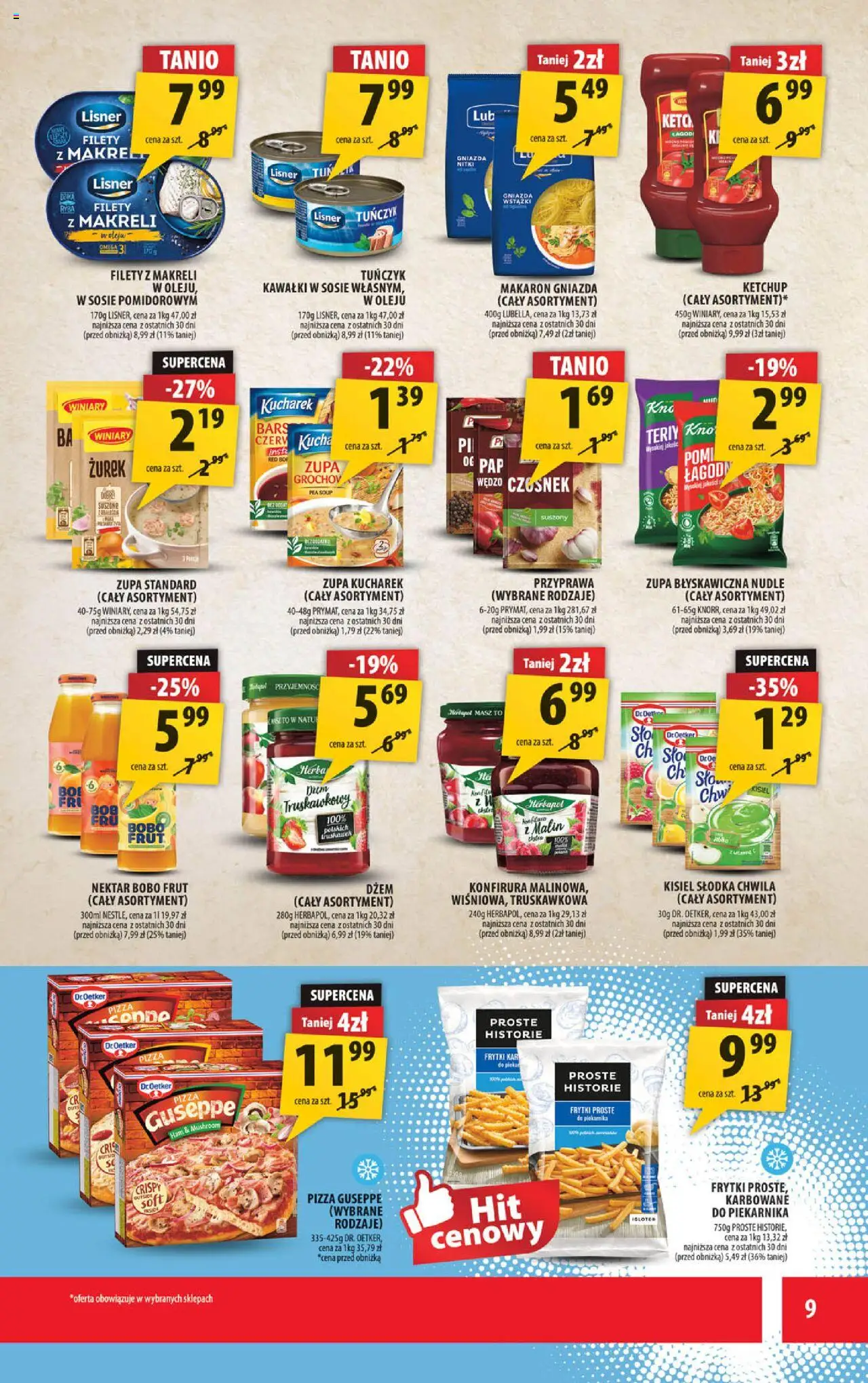 Arhelan Gazetka od 11.08.2025 | Strona: 9 | Produkty: Zurek, Bobo frut, Zupa, Pizza