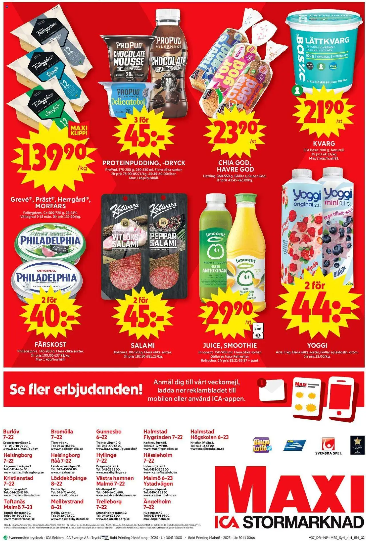 ICA Maxi reklamblad aktuell från 08.09.2025 | Sida: 10 | Produkter: Mousse, Galler, Spel, Kvarg