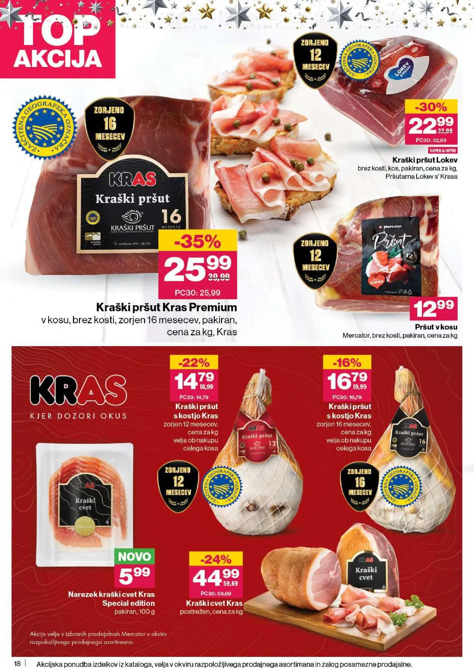 Novi Mercator katalog ponudbe – veljaven od 27.11.2025 | Stran: 18 | Izdelki: Pršut, Narezek