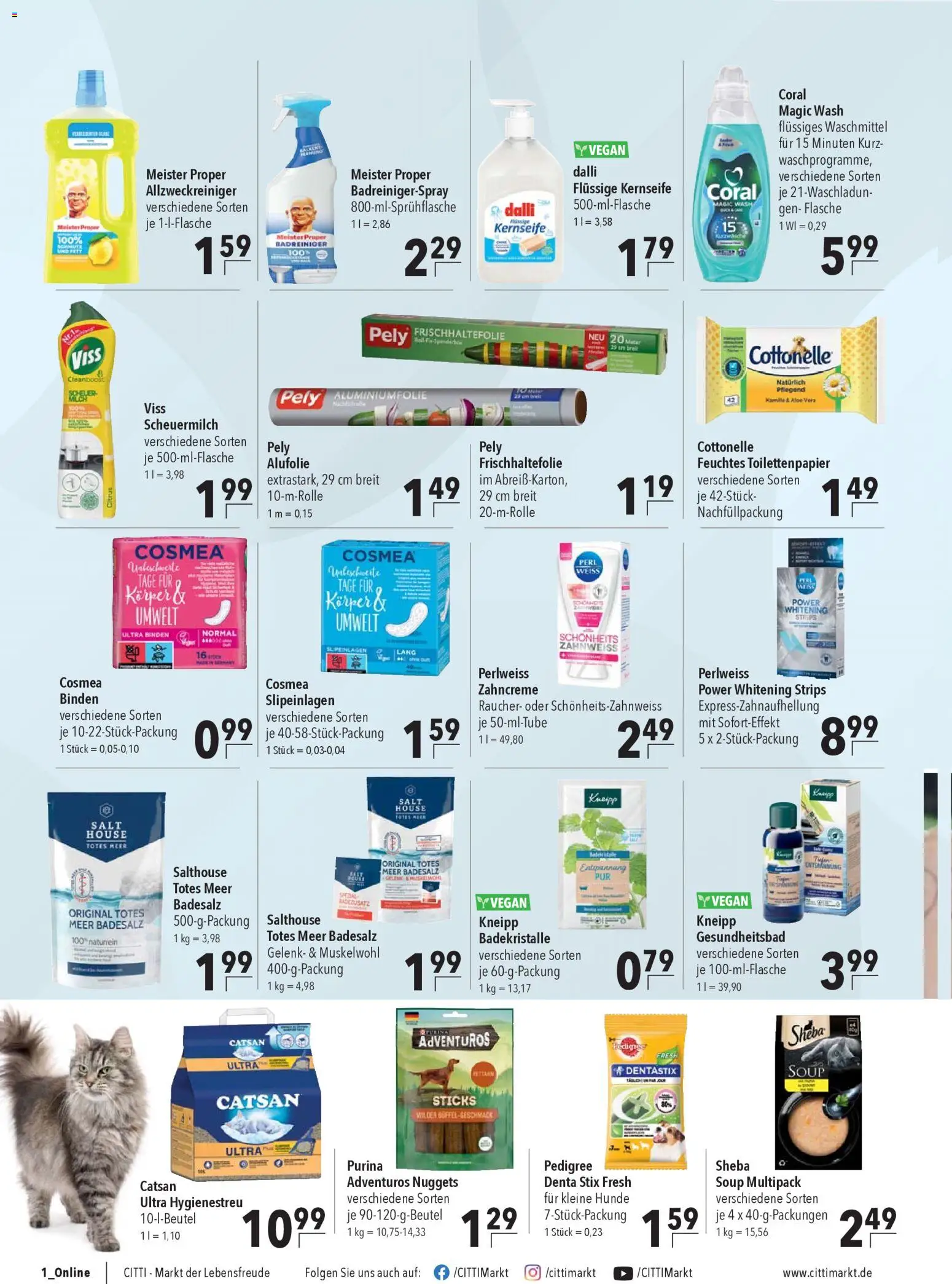 CITTI Markt Prospekt 	 – gültig ab 14.01.2026 | Seite: 14 | Produkte: Catsan, Sheba, Waschmittel, Toilettenpapier