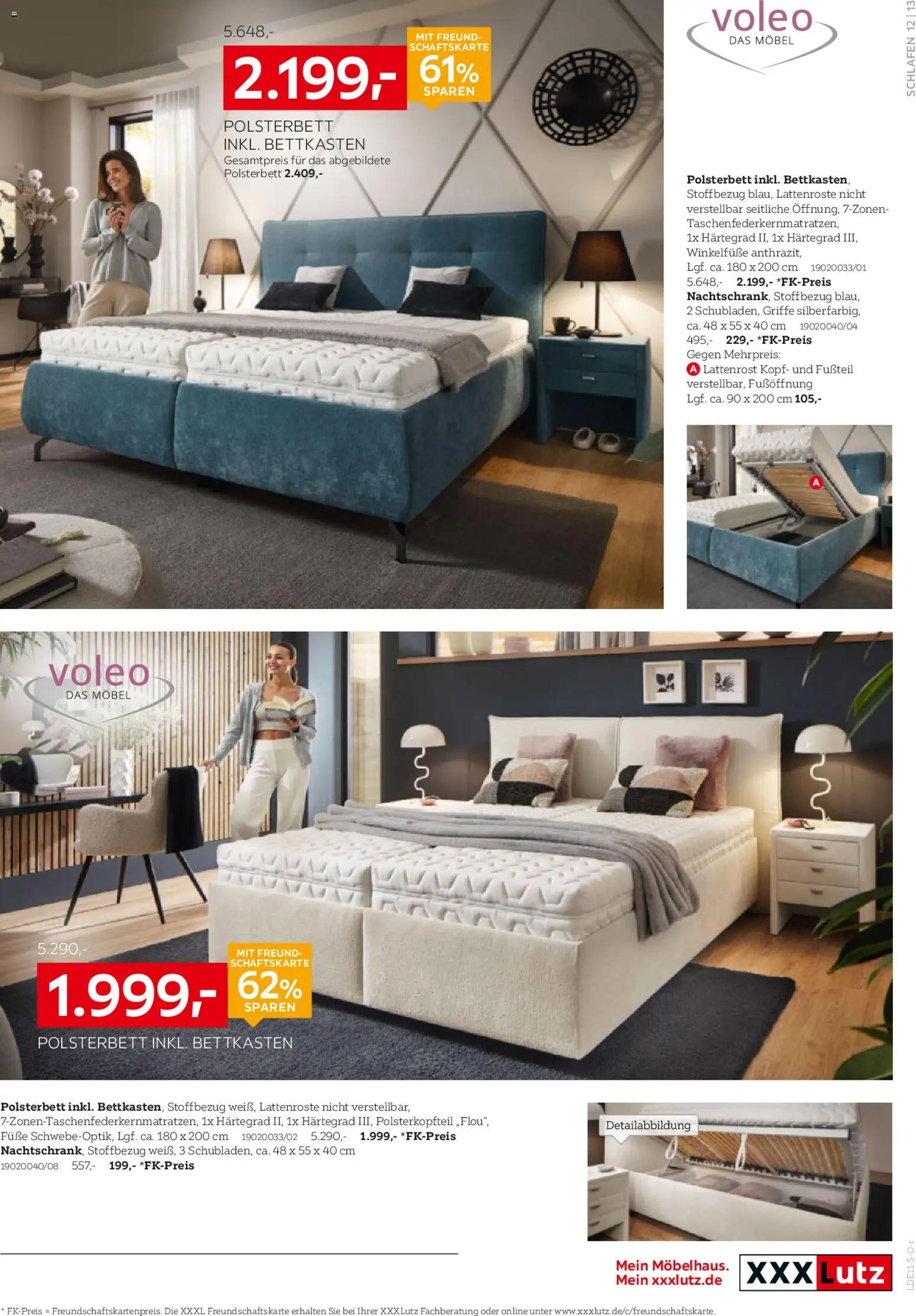 XXXL Lutz Betten Spezial – gültig ab 02.11.2025 | Seite: 13 | Produkte: Lattenrost, Polsterbett