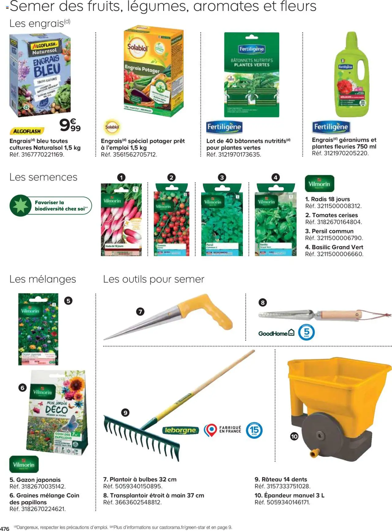 {H1} | Page: 476 | Produits: Persil, Radis, Rateau, Tomates