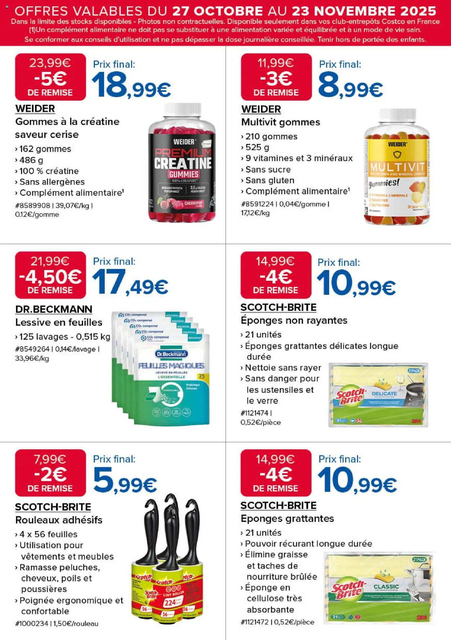 {H1} | Page: 16 | Produits: Sucre, Créatine, Lessive, Vêtements