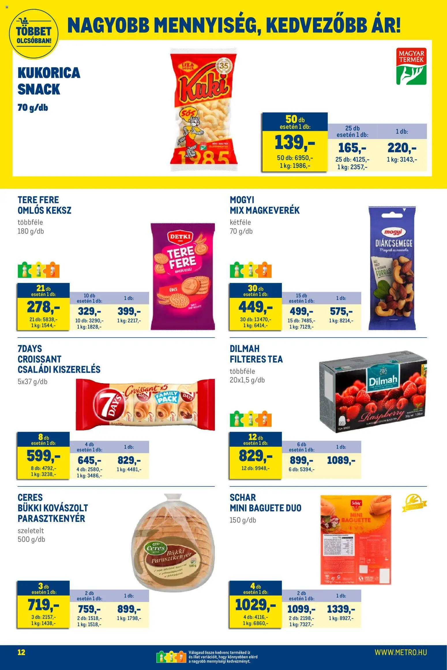 Metro akciós ujság - amely érvényes a következő dátumtól: 01.02.2026 | Oldal: 12 | Termékek: Croissant, Diákcsemege, Tea, Keksz