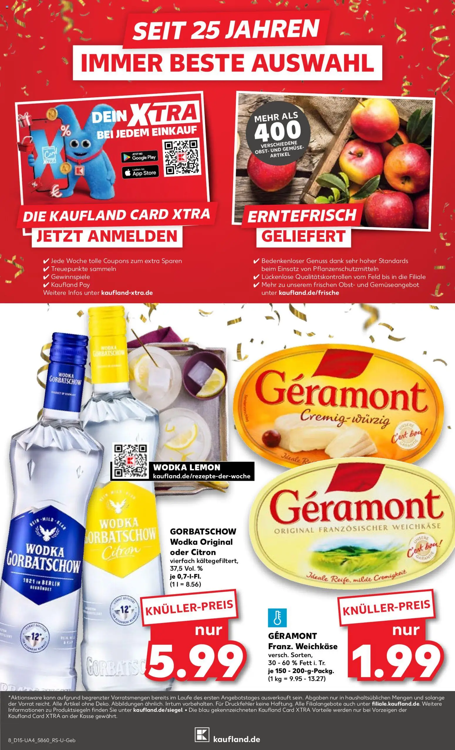 Kaufland Prospekt Stuttgart	 – gültig ab 09.04.2026 | Seite: 8 | Produkte: Gemüse, Obst, Wodka gorbatschow, Vodka