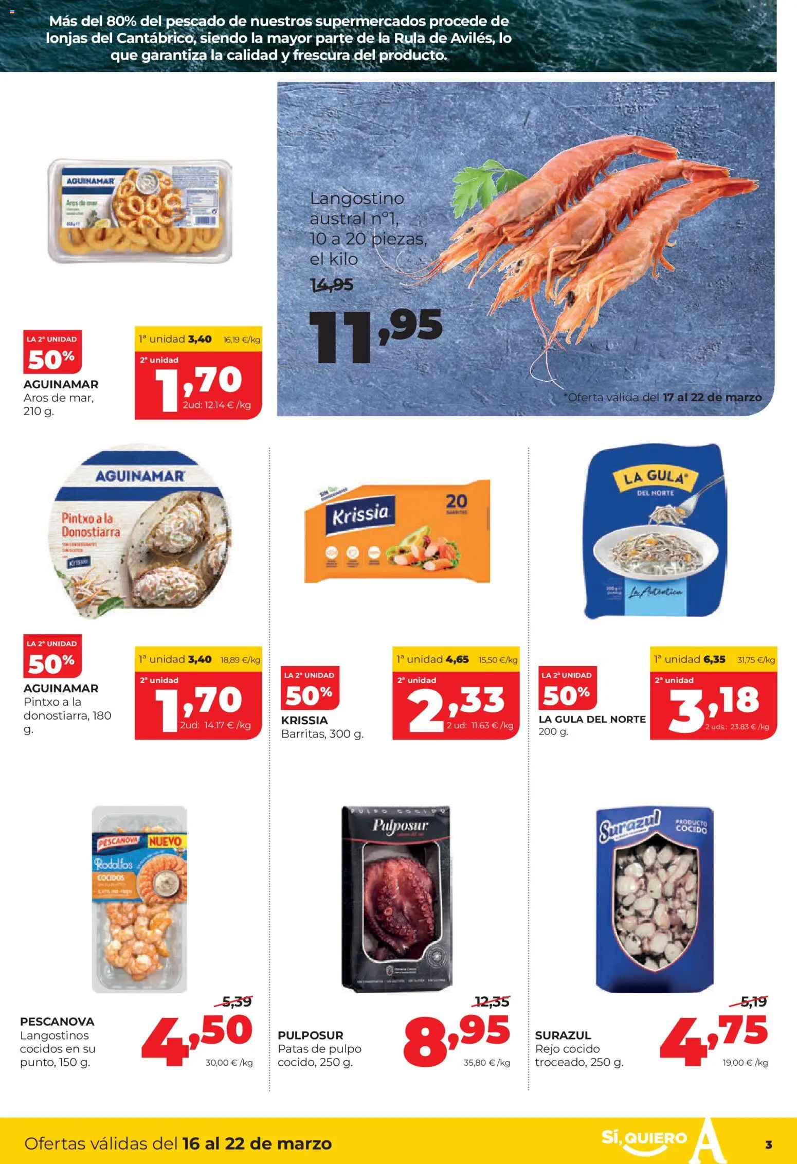 Alimerka folleto Castilla y León │ válido desde el 16.03.2026 | Página: 3 | Productos: Pescado, Langostino
