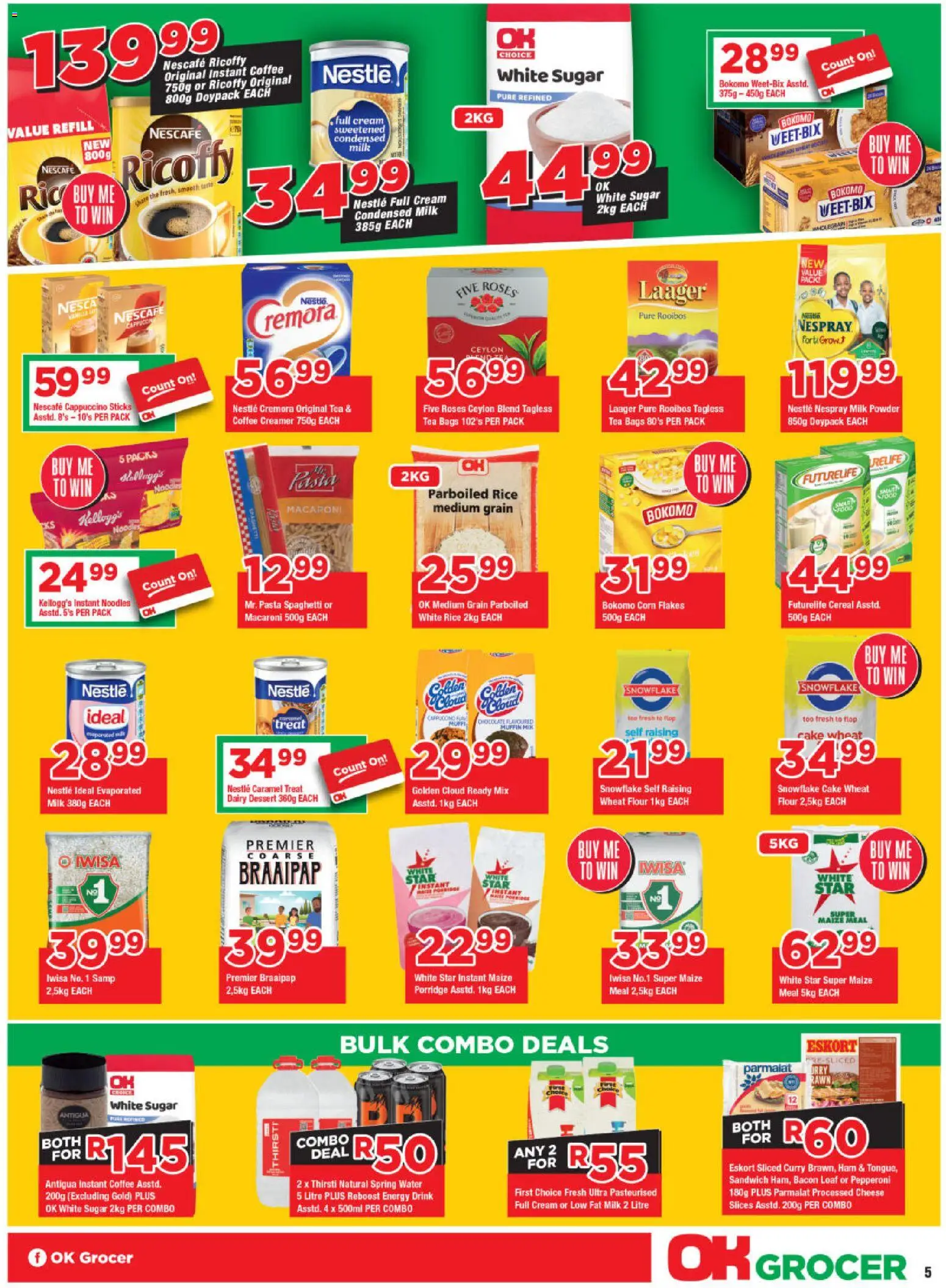 New OK Foods catalogue – valid from 10.12.2025 | Page: 5 | Products: Cake, Condensed milk, Ham, Caramel
