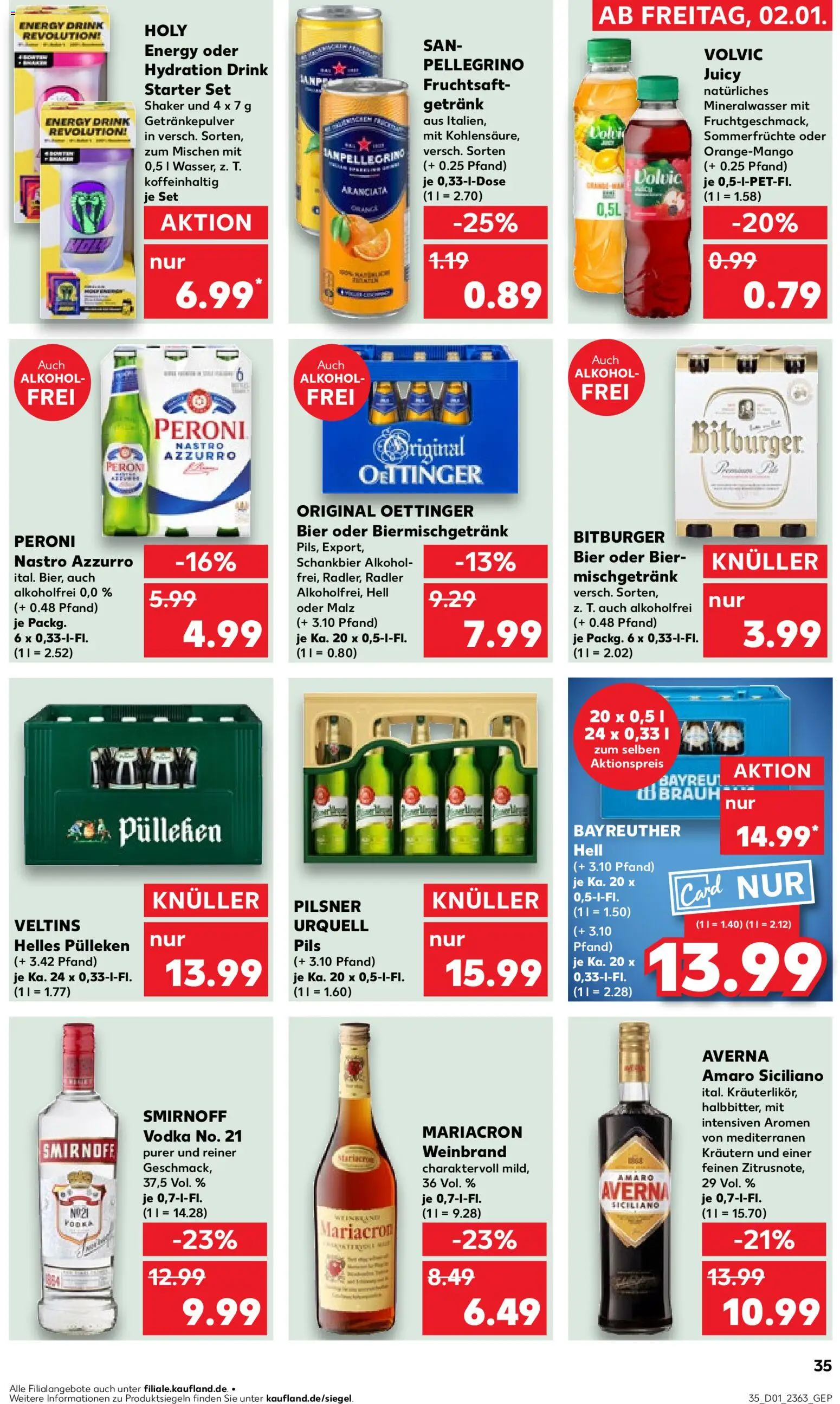Kaufland prospekt Bremen	 – gültig ab 02.01.2026 | Seite: 35 | Produkte: Bitburger, Pils, Mariacron, Mineralwasser