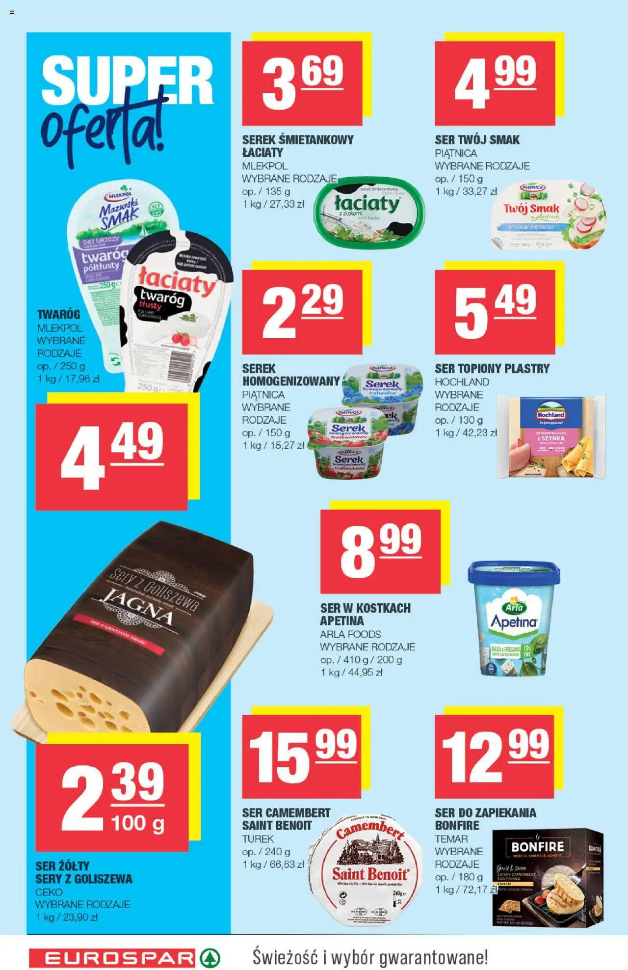 Spar Gazetka - Eurospar od 13.08.2025 | Strona: 4 | Produkty: Ser topiony, Bez laktozy, Ser, Twaróg