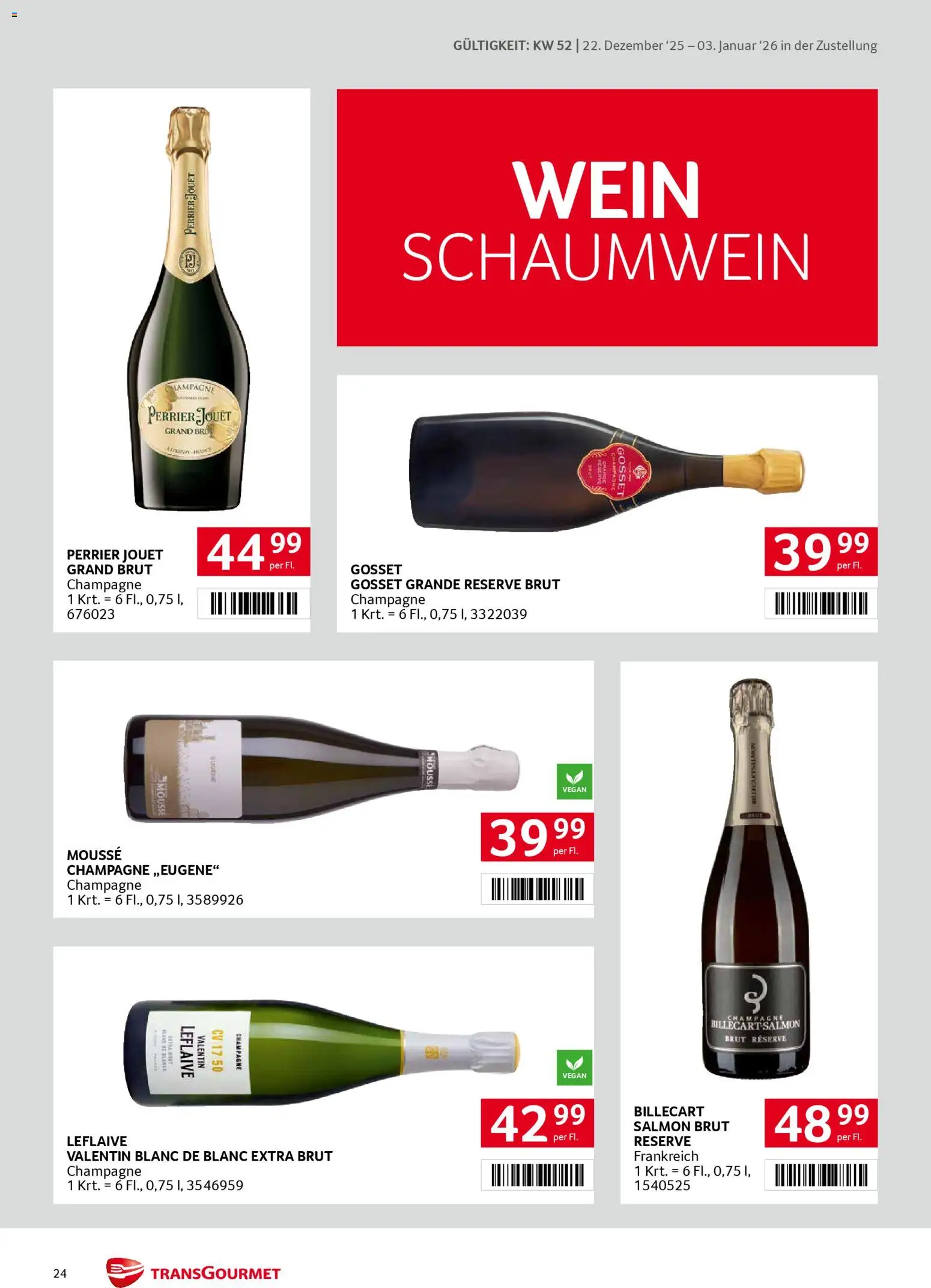 Transgourmet Zustellaktion gültig ab 22.12.2025 | Seite: 24 | Produkte: Wein