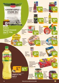 Nitrazdroj leták platný od 15.12.2025 | Strana: 12 | Produkty: Repkový olej, Krém, Šalát, Špagety