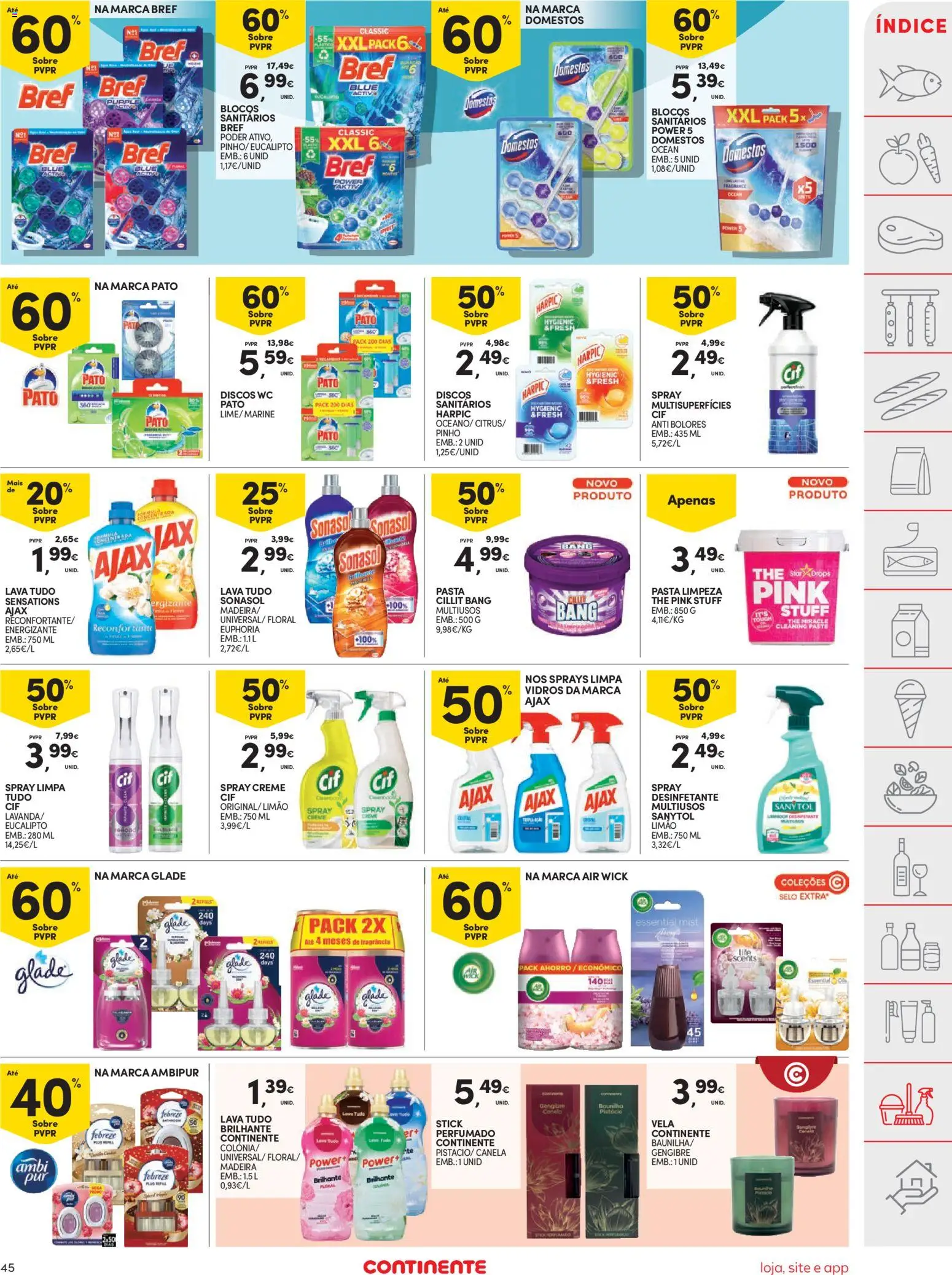 Continente folheto │ válido de 06.01.2026 | Página: 45 | Produtos: Fragrância, Canela, Limpa vidros, Creme