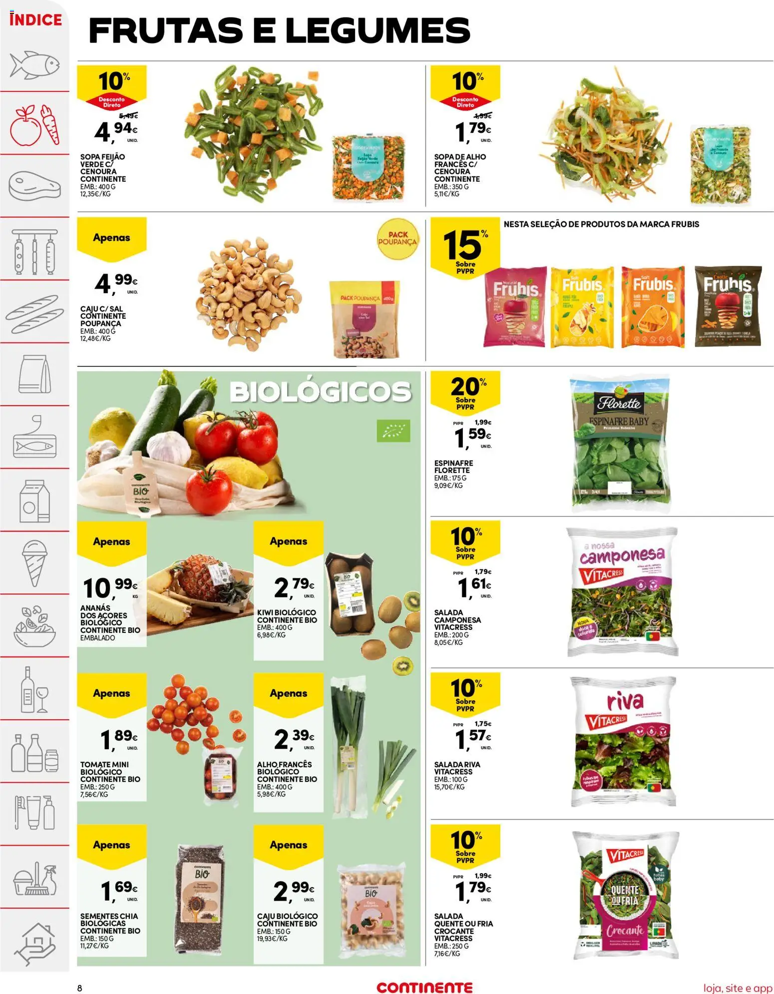 Continente folheto │ válido de 07.04.2026 | Página: 8 | Produtos: Sopa, Tomate, Kiwi, Salada