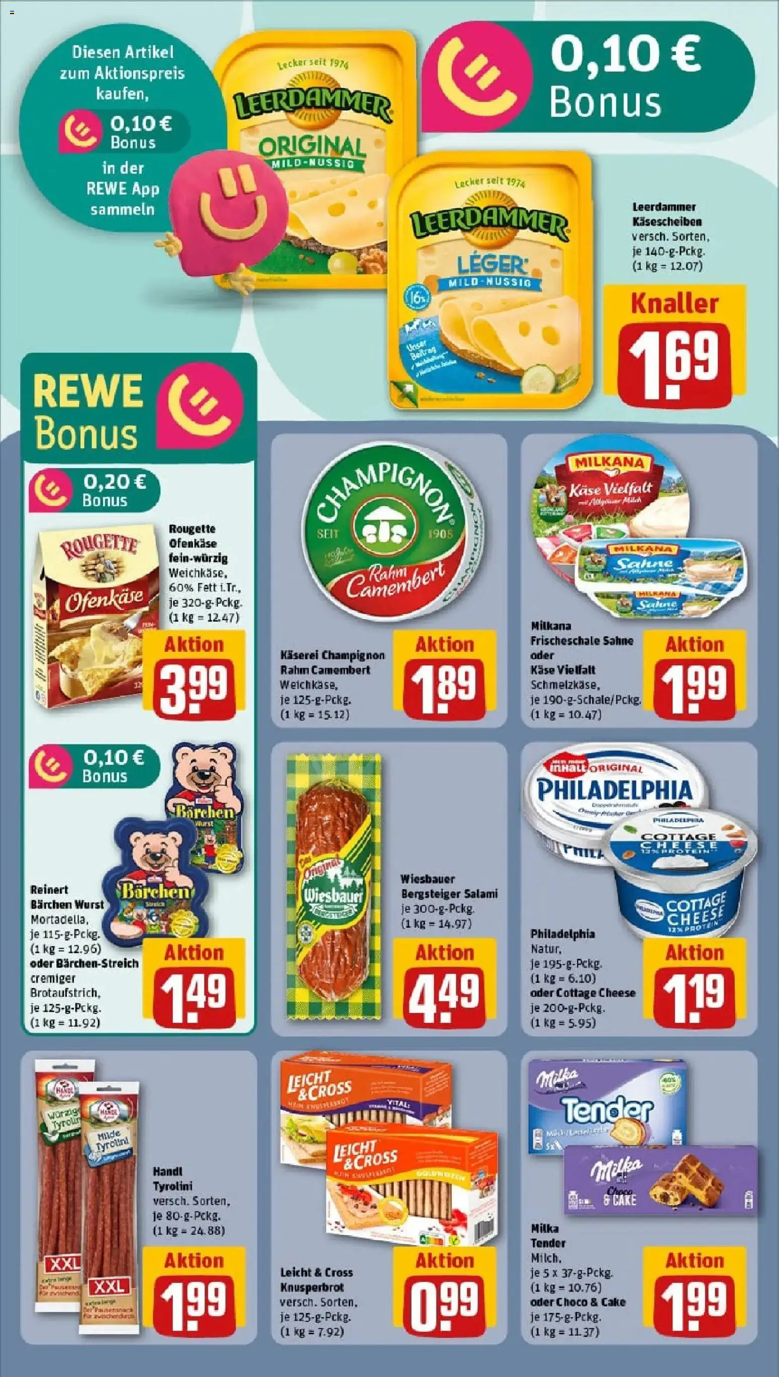 Rewe prospekt Essen	 – gültig ab 10.11.2025 | Seite: 10 | Produkte: Milkana, Philadelphia, Leerdammer, Wurst