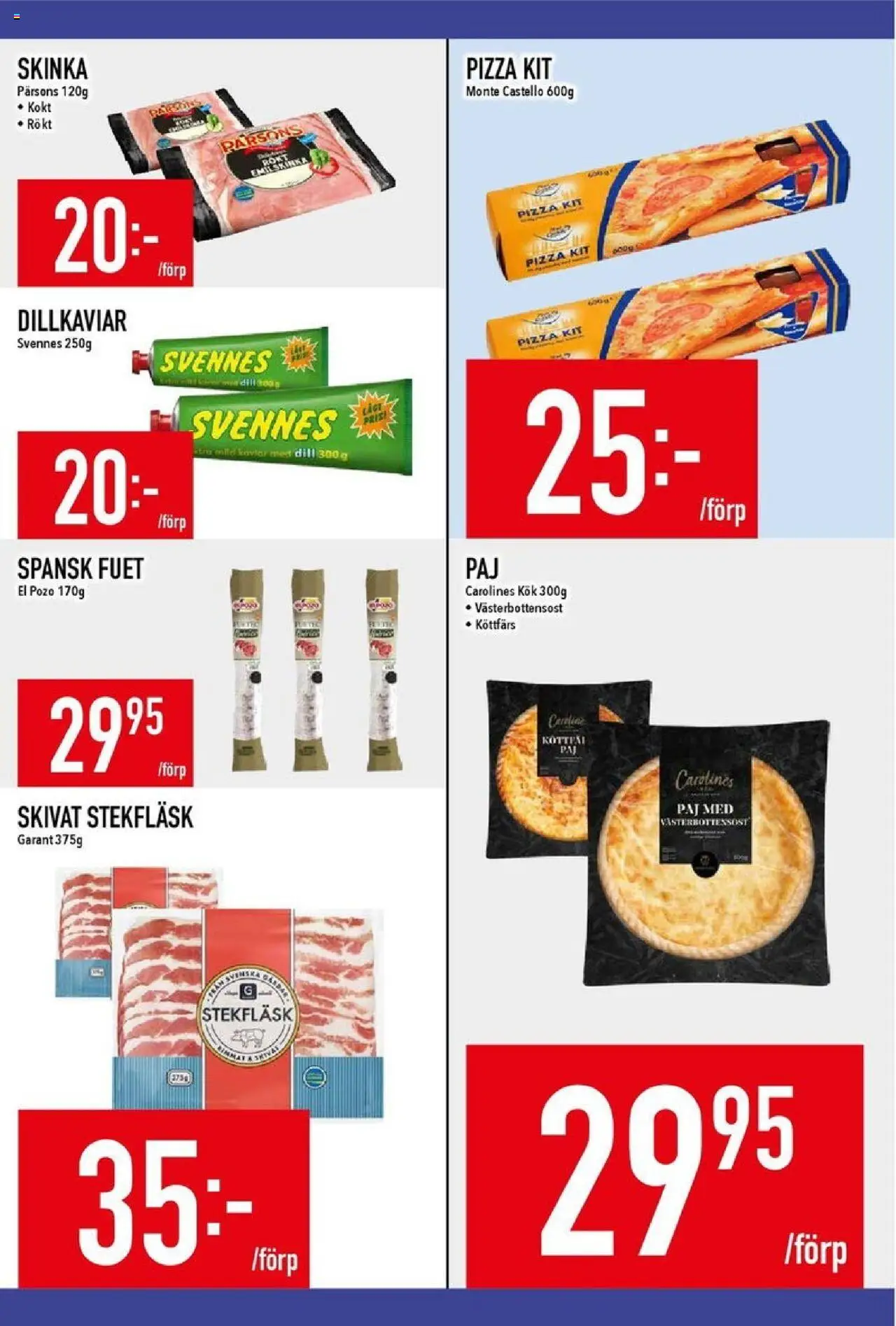 Matdax reklamblad aktuell från 15.09.2025 | Sida: 15 | Produkter: Paj, Skinka, Pizza