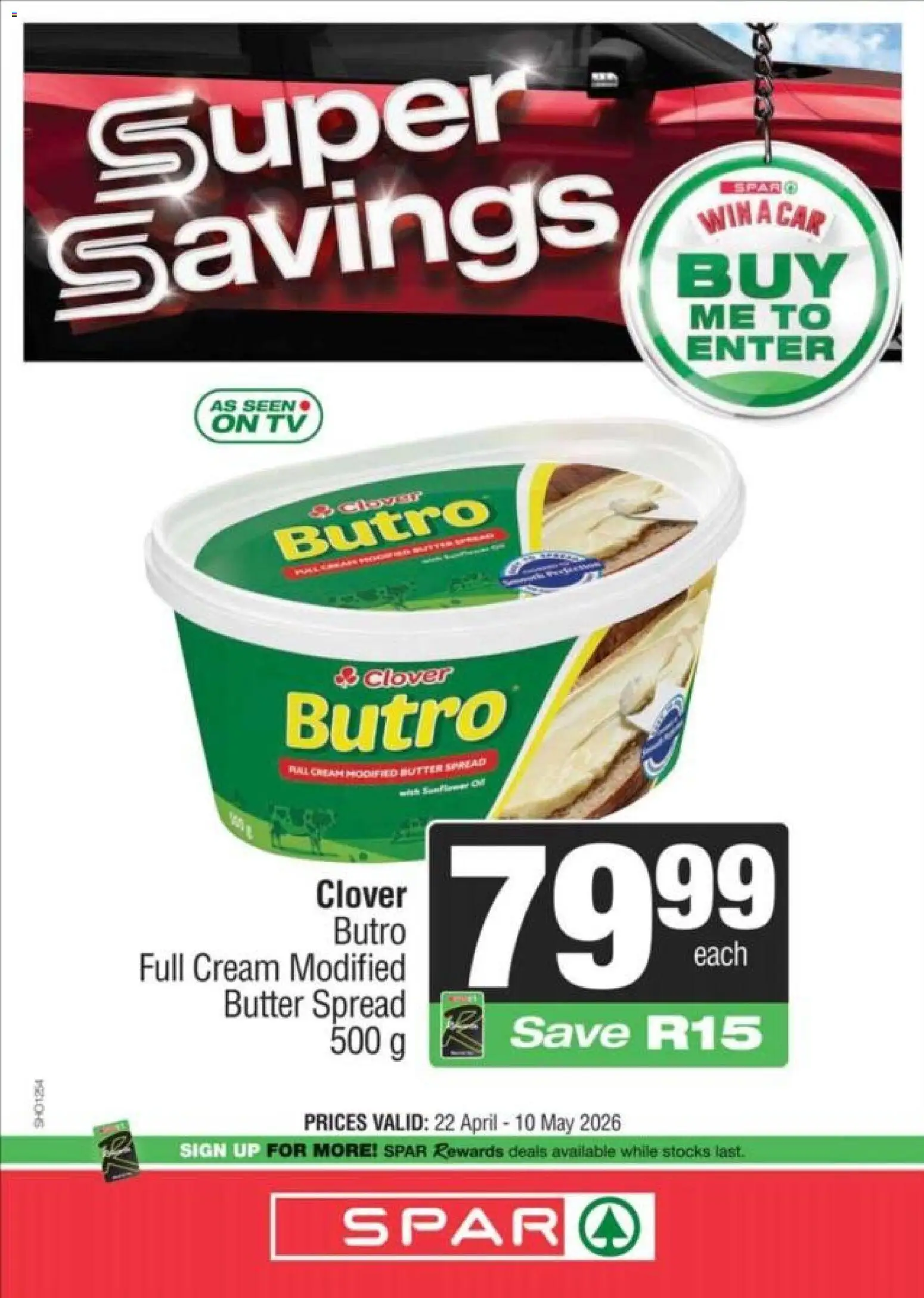 New Spar catalogue – valid from 22.04.2026 | Page: 1 | Products: TV, Butter, Cream