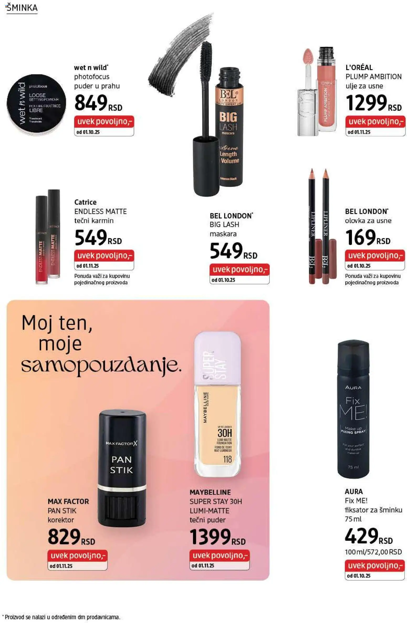 DM Drogerie katalog - važi od 01.01.2026 | Strana: 6 | Proizvode: Tečni puder, Puder, Maskara, Karmin
