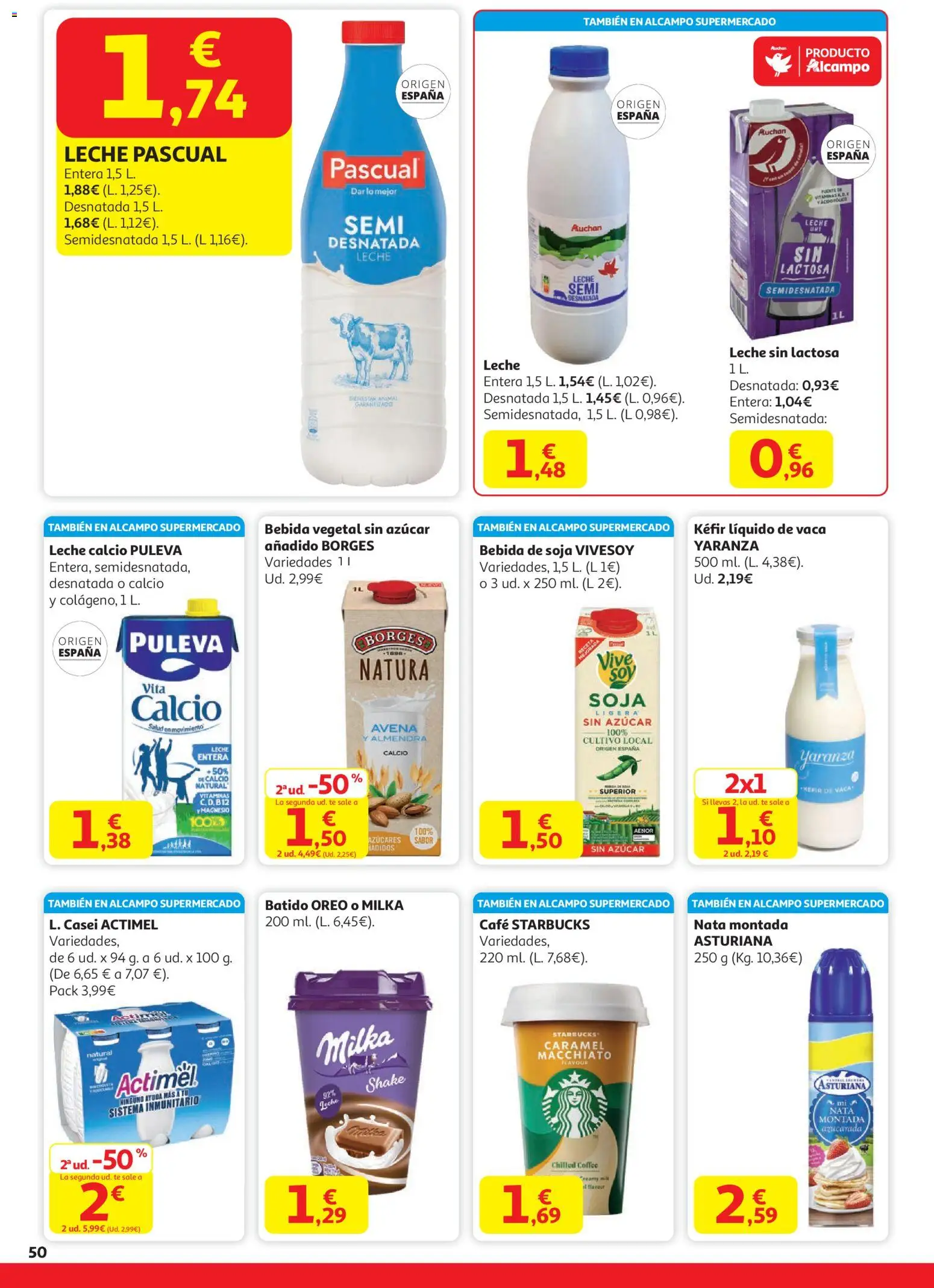 Alcampo - HG Unico │ válido desde el 11.12.2025 | Página: 50 | Productos: Leche sin lactosa, Leche entera, Leche, Té