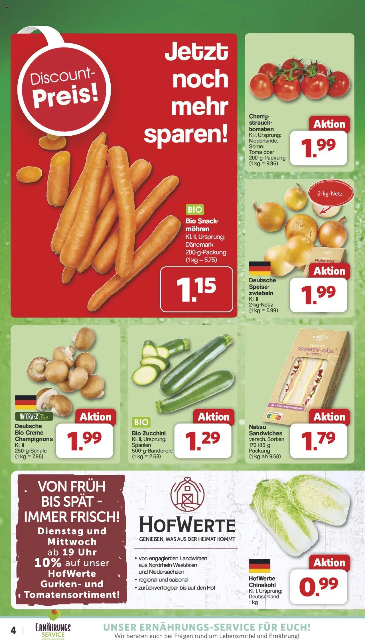 Famila Nordwest Prospekt 	 - gültig ab dem 11.08.2025 | Seite: 4 | Produkte: Creme, Zwiebeln, Chinakohl, Gurken