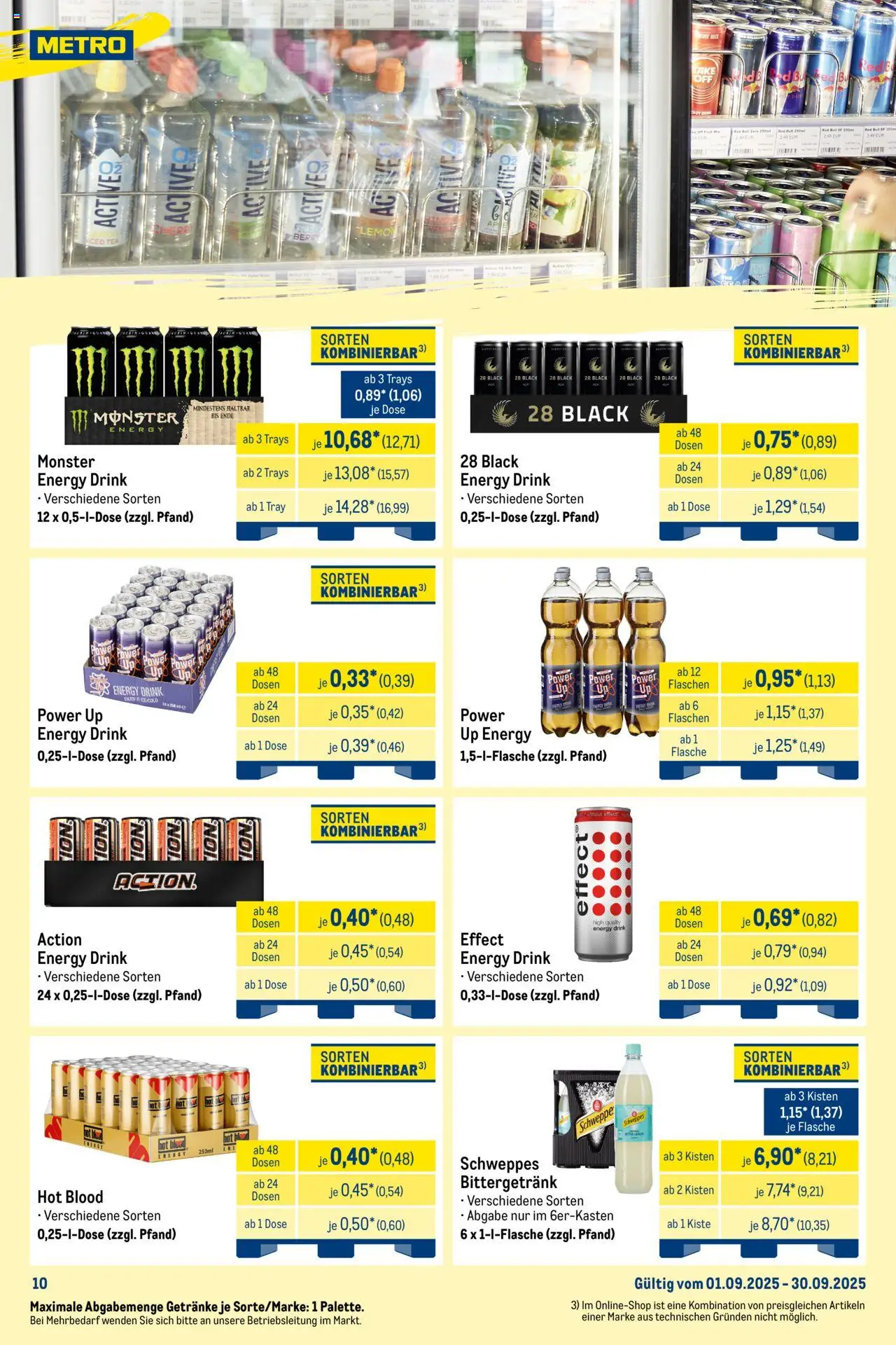 Metro  Monats-Mix - gültig ab dem 01.09.2025 | Seite: 10 | Produkte: Red bull, Energy, Schweppes, Monster