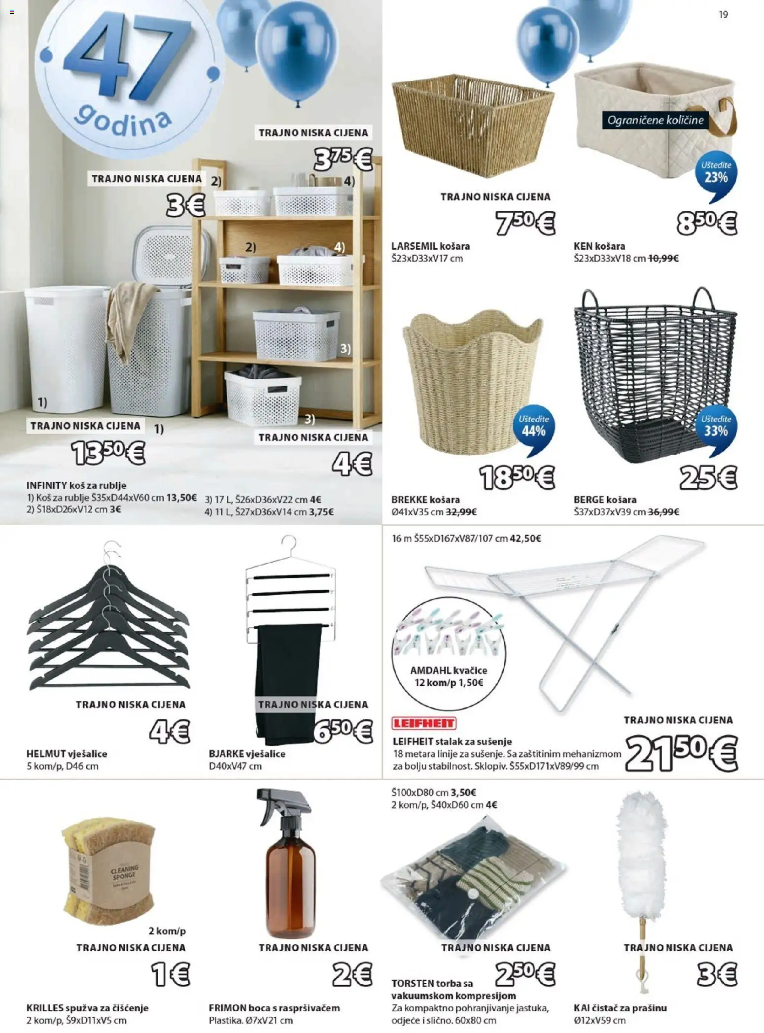 JYSK katalog | vrijedi od 22.04.2026 | Stranica: 19 | Proizvodi: Košara, Spužva, Vješalice, Torba