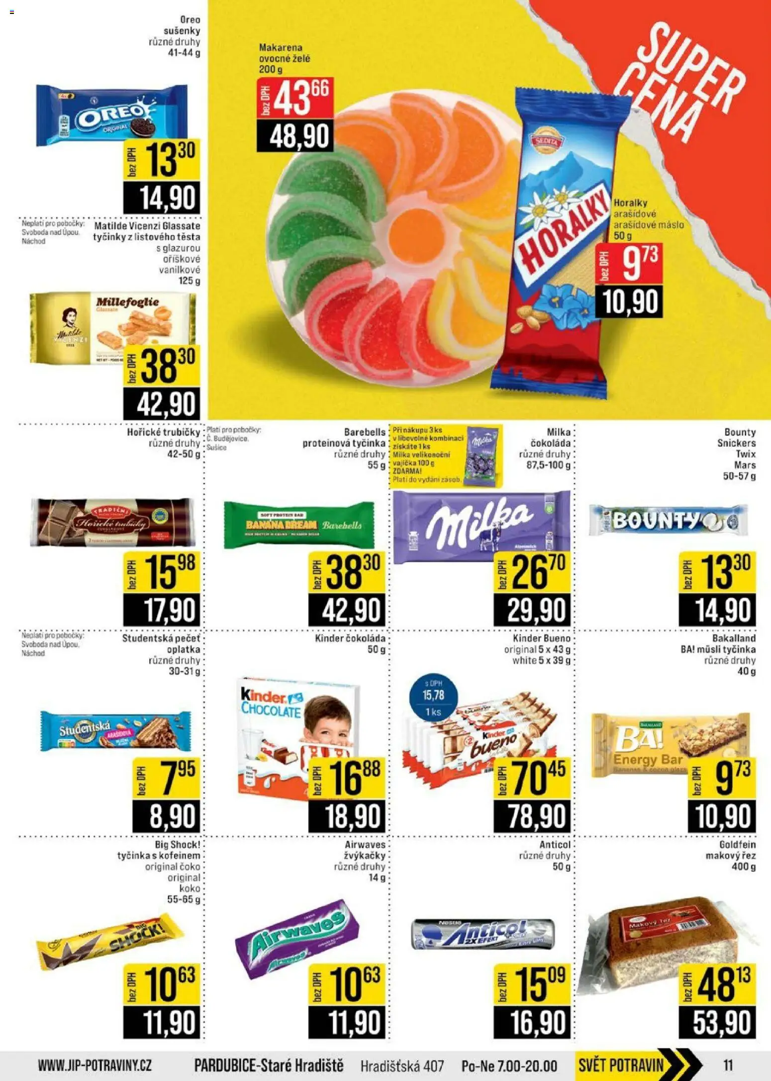 Jip leták - Cash & Carry od 11.03.2026 | Strana: 11 | Produkty: Kinder čokoláda, Protein bar, Kinder Bueno, Sušenky