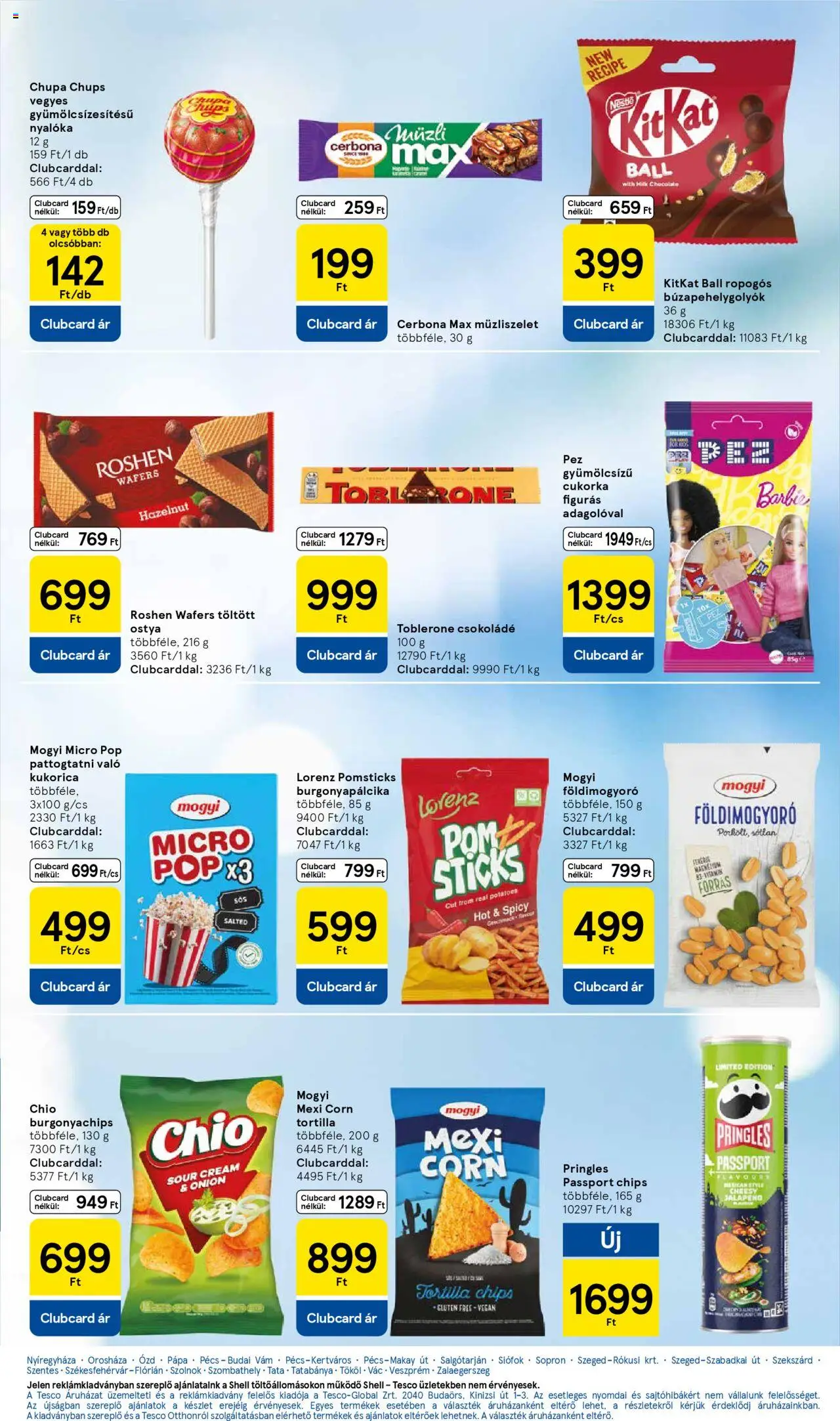 Tesco akciós ujság - amely érvényes a következő dátumtól: 28.08.2025 | Oldal: 23 | Termékek: Chips, Pringles, Csokoládé, Földimogyoró