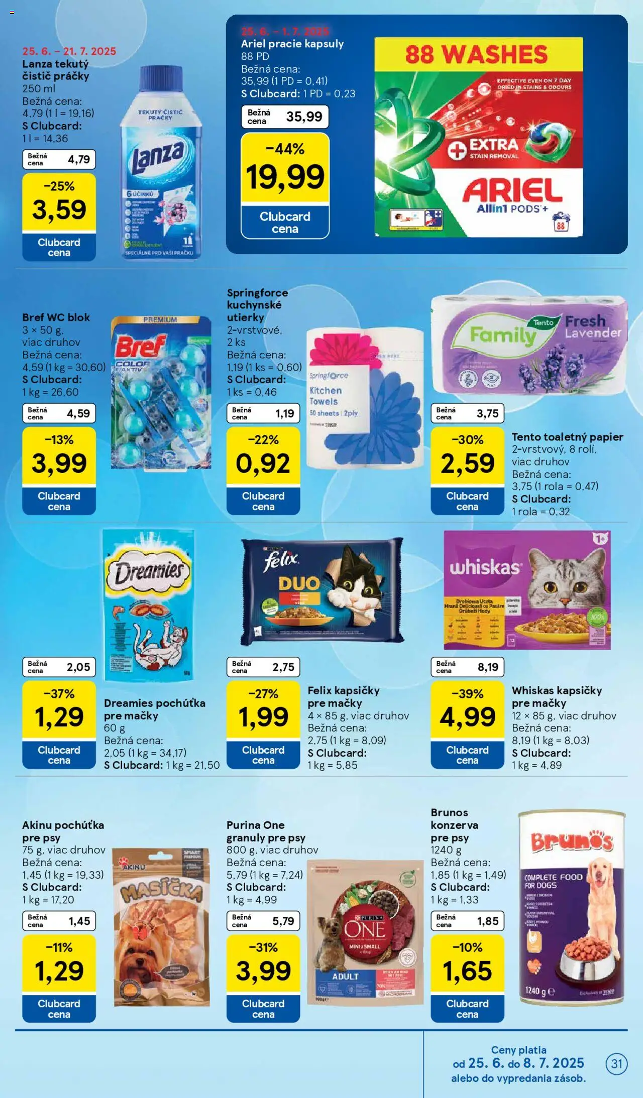 Tesco Hypermarket - leták │ platný od 25.06.2025 | Strana: 31 | Produkty: Práčky, Felix, Whiskas