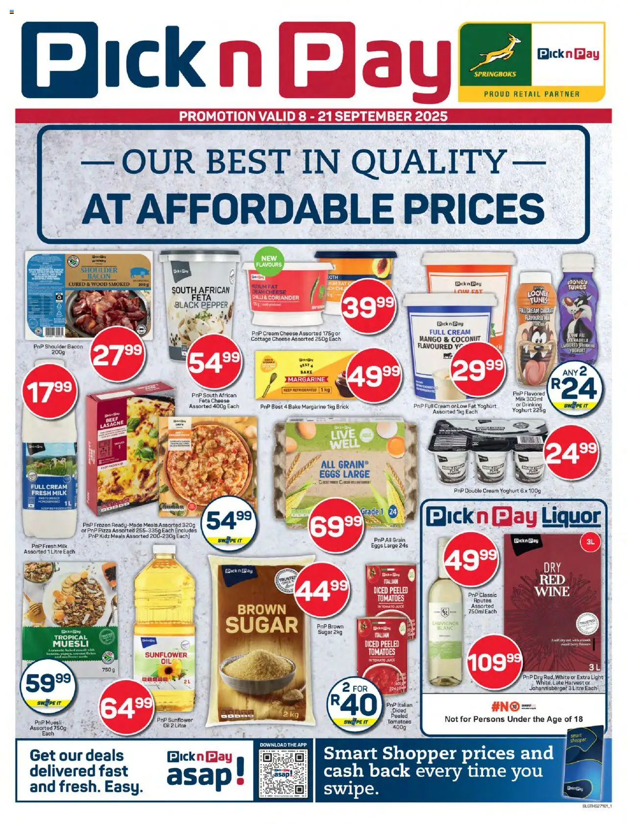 New Pick n Pay catalogue – valid from 08.09.2025 | Page: 1 | Products: Cheese, Oil, Margarine, Pizza