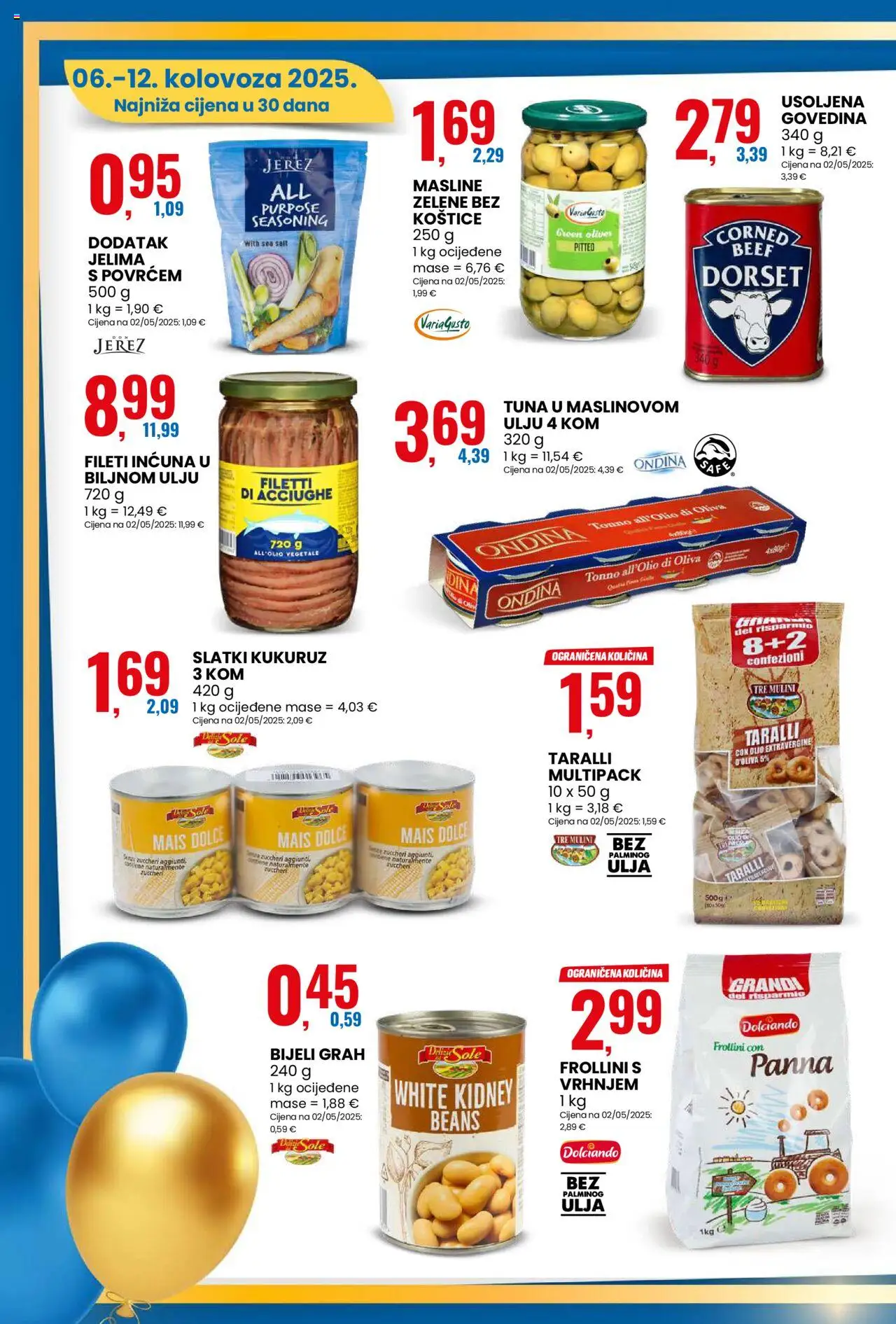 Eurospin katalog | vrijedi od 06.08.2025 | Stranica: 10 | Proizvodi: Kukuruz, Grah, Govedina, Tuna