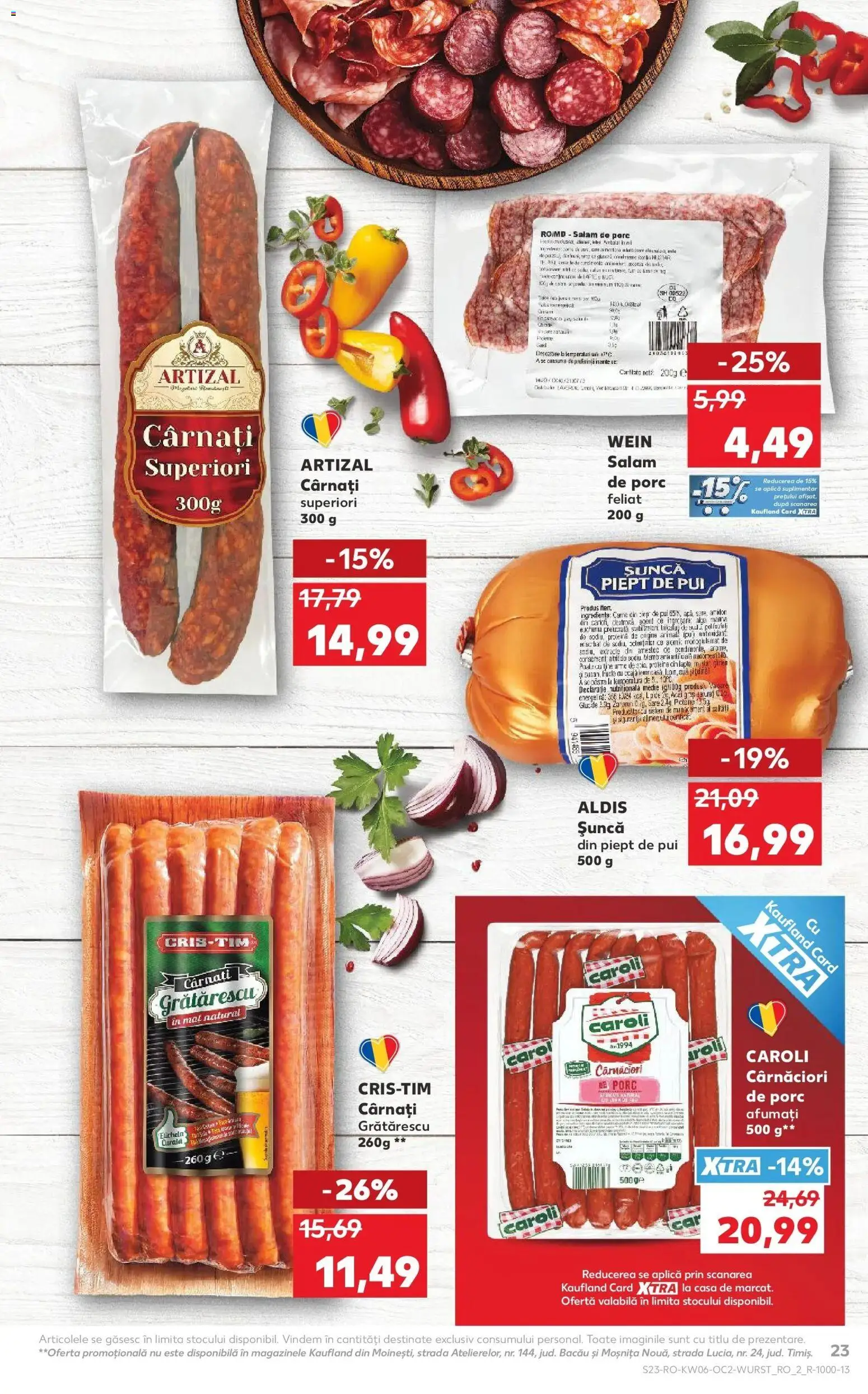 Noul catalog Kaufland – valabil de la 04.02.2026 | Pagină: 23 | Produse: Hacıyatmaz Kedi Oyuncağı, Salam, Șuncă, Sare