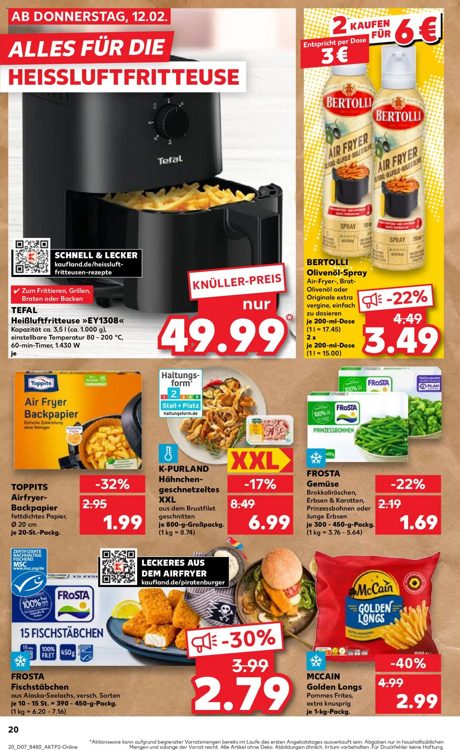 Kaufland prospekt Speyer	 – gültig ab 15.02.2026 | Seite: 20 | Produkte: Hahnchen, Olivenol, Pommes, Erbsen